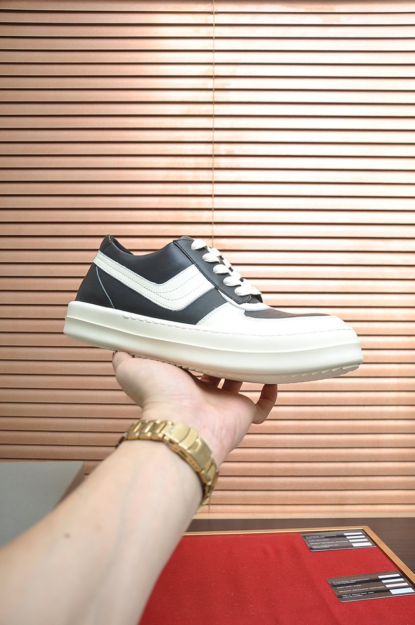 Rick Owens Paneled Platform Low-Top Sneakers — model