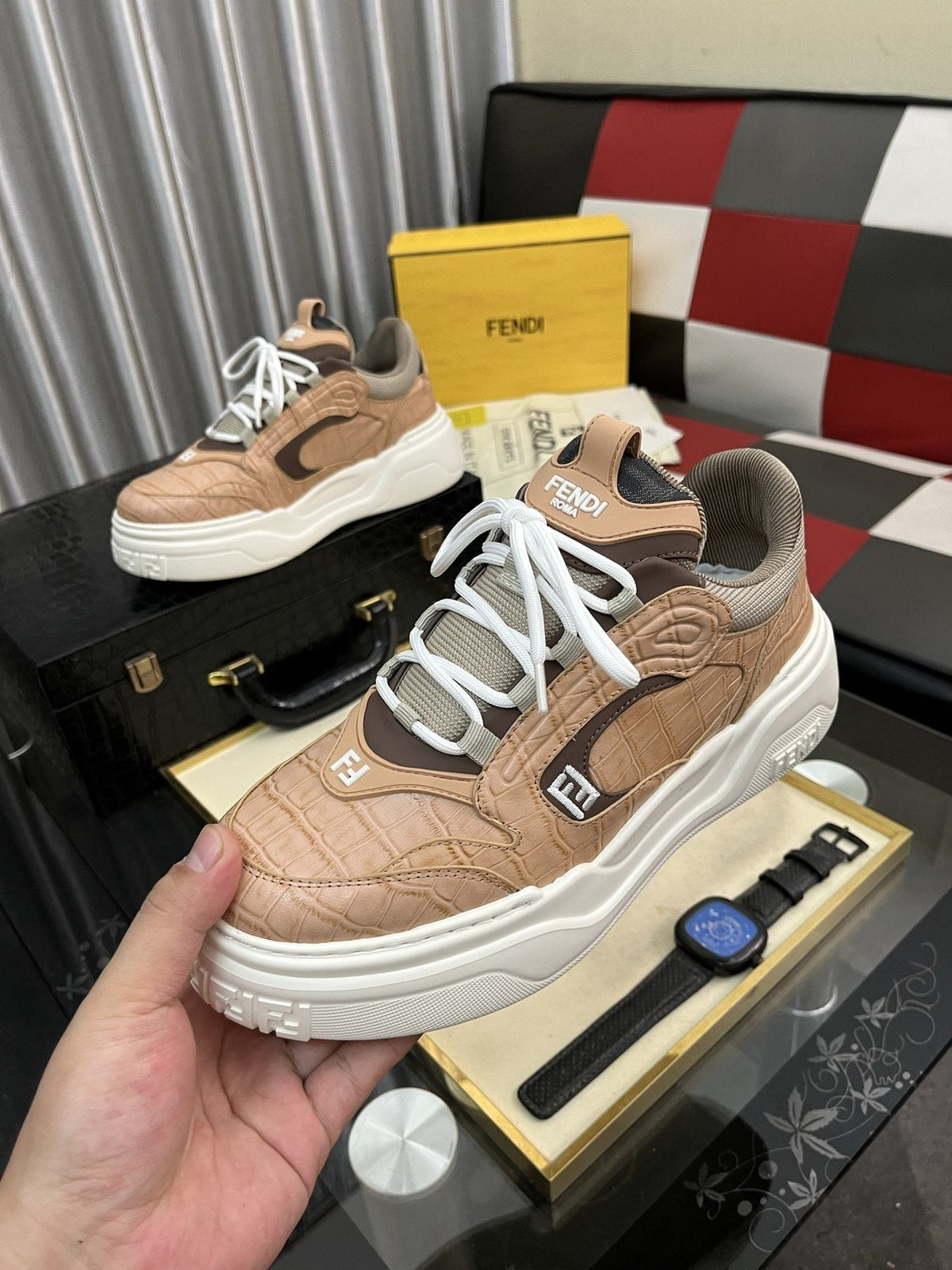 Fendi FD Match Paneled Sneakers — model