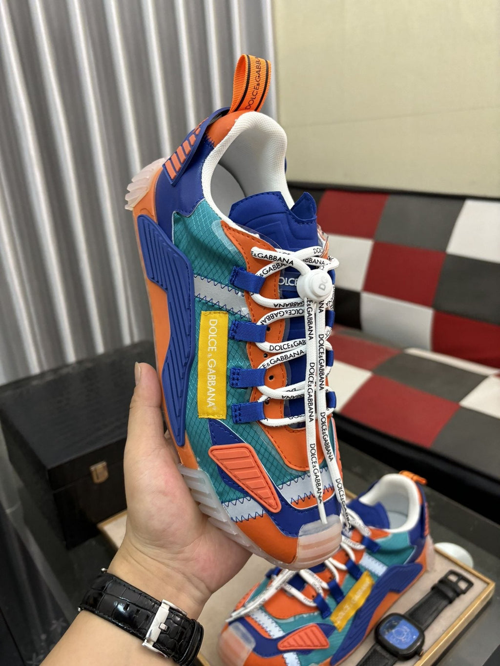 Dolce & Gabbana Colorblock Layered Sneakers — model