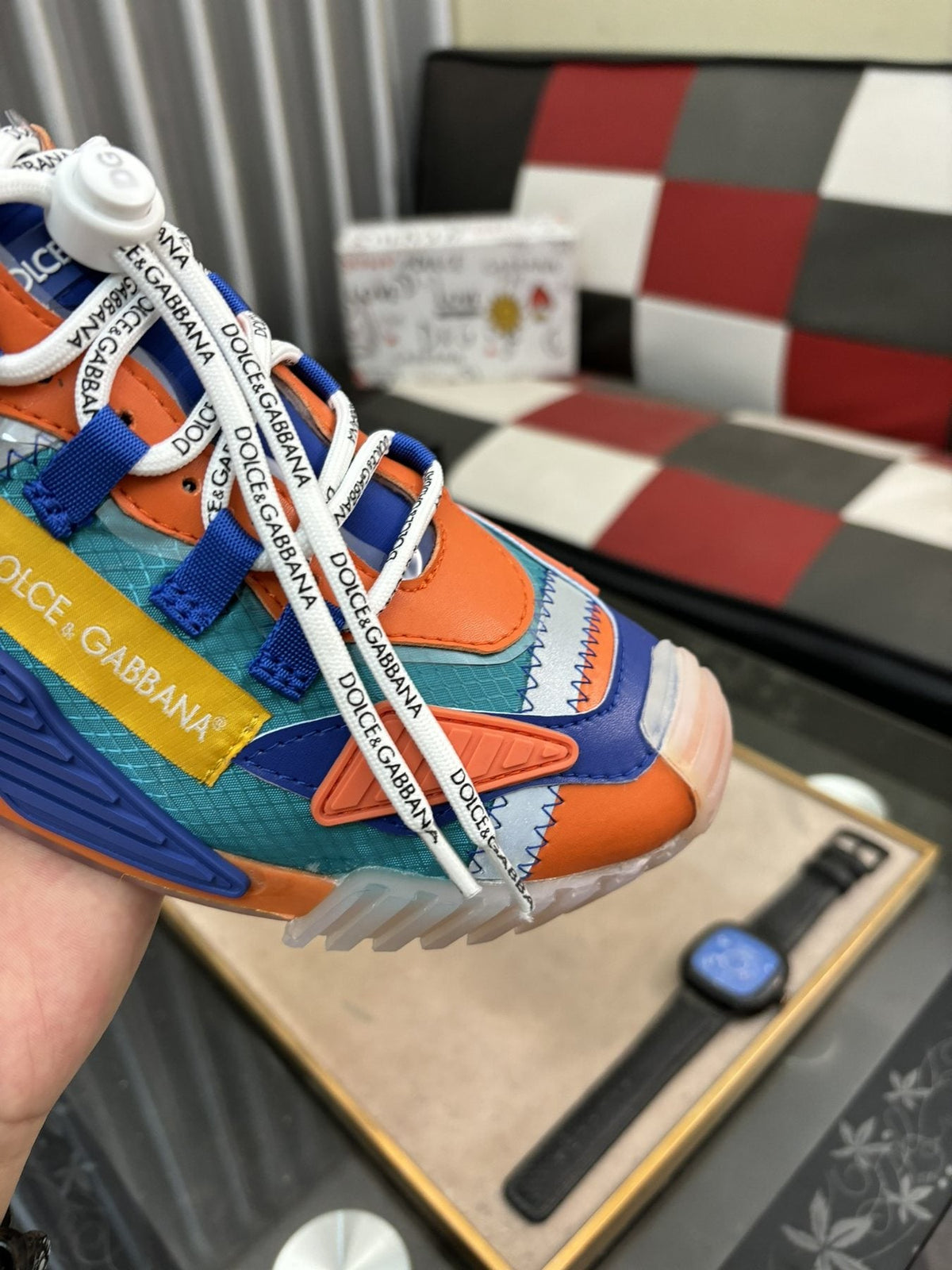 Dolce & Gabbana Colorblock Layered Sneakers — detail