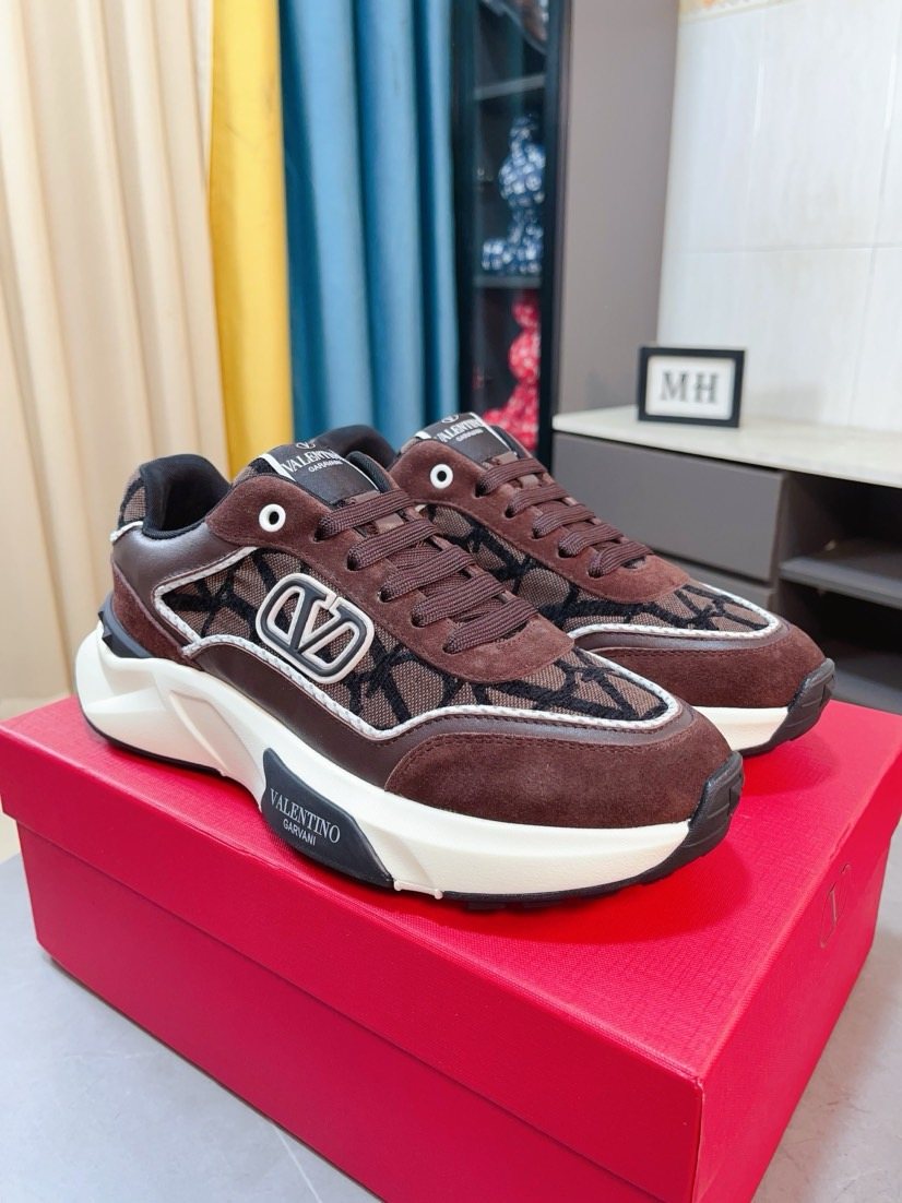 Valentino Patterned Panel Sneakers — front