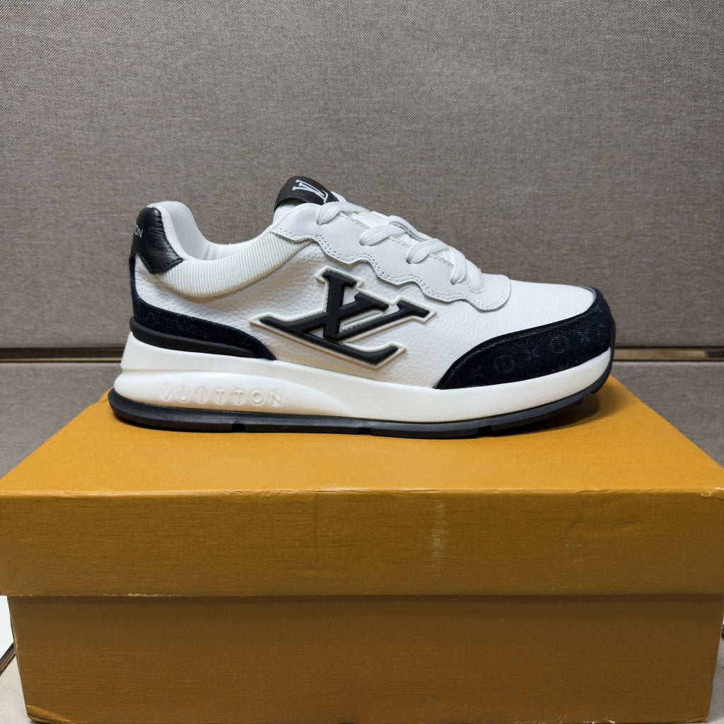Louis Vuitton Contrast-Trim Low-Top Sneakers — side