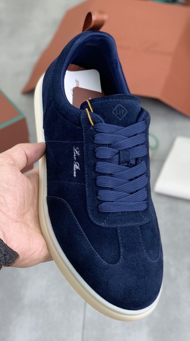Loro Piana Paneled Low-Top Lace-Up Shoes — front