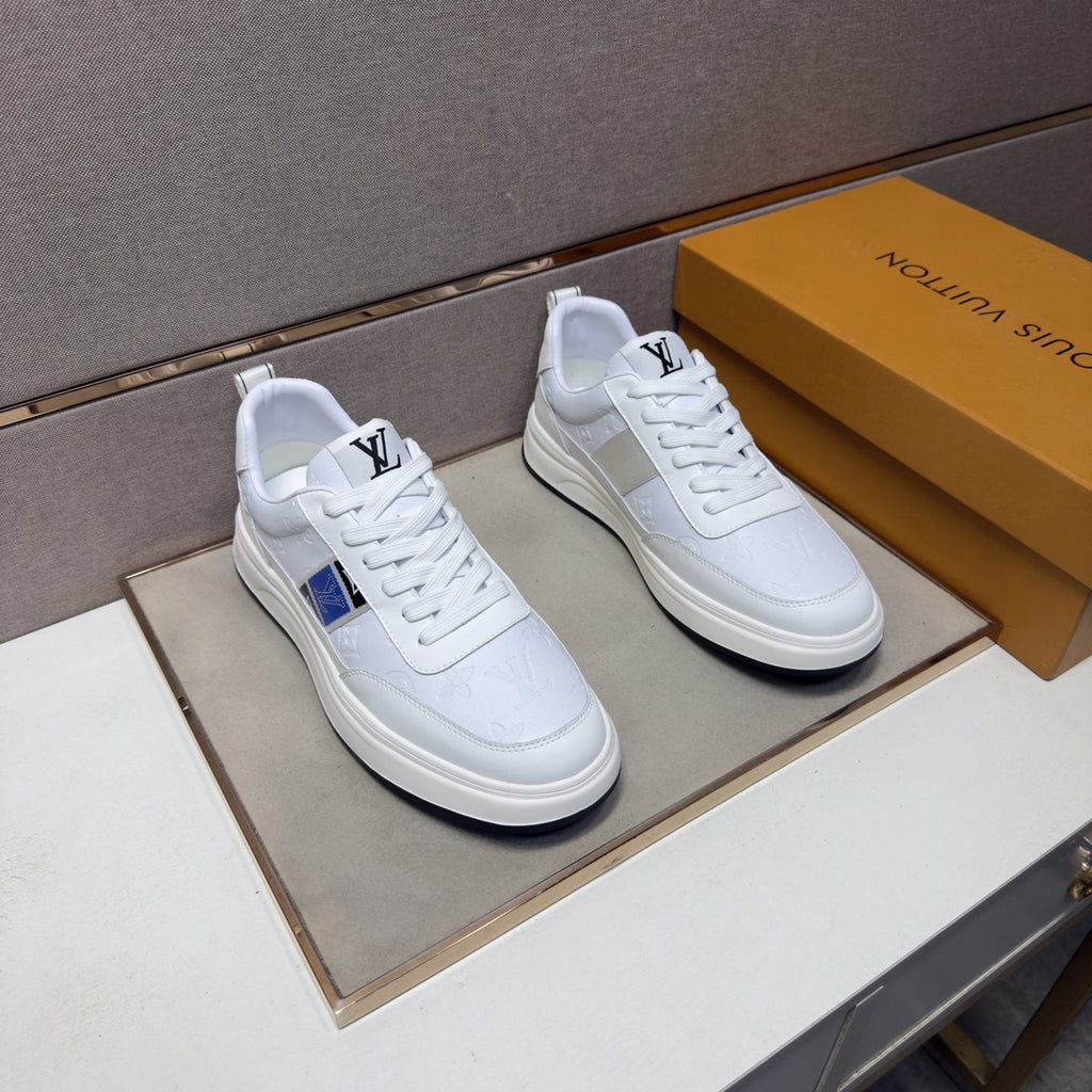 Louis Vuitton Blue-Accent Low-Top Sneakers — front