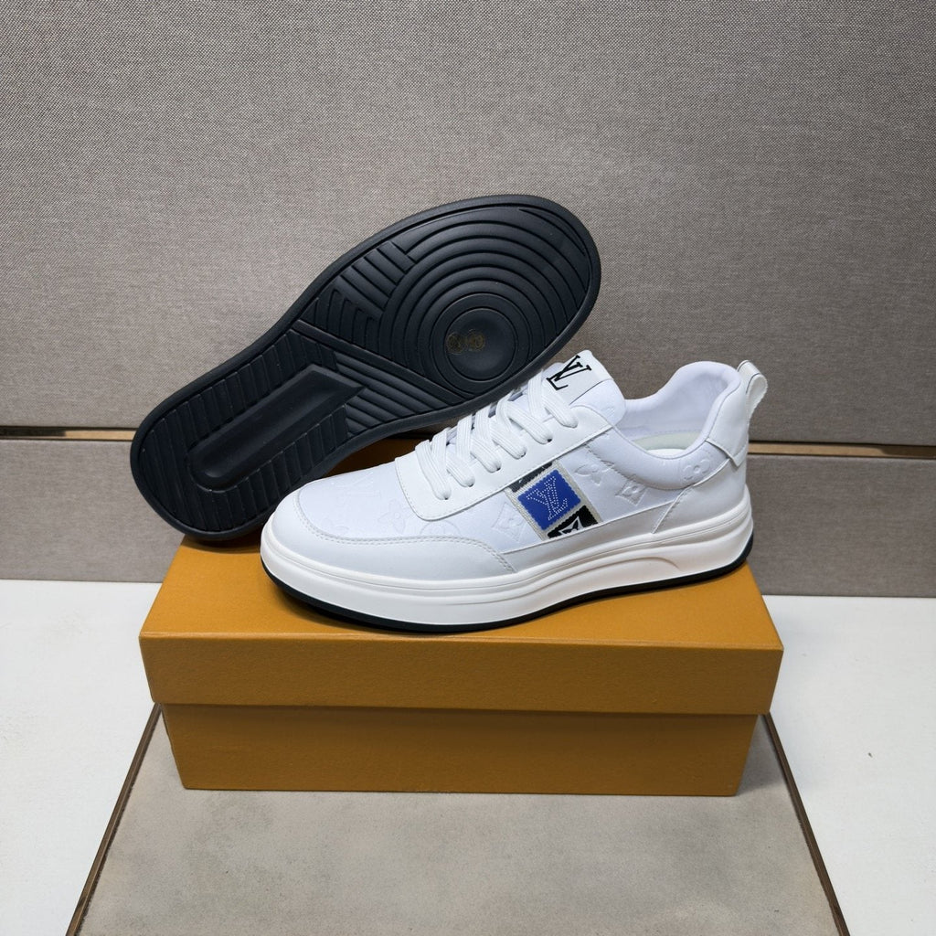 Louis Vuitton Blue-Accent Low-Top Sneakers — side