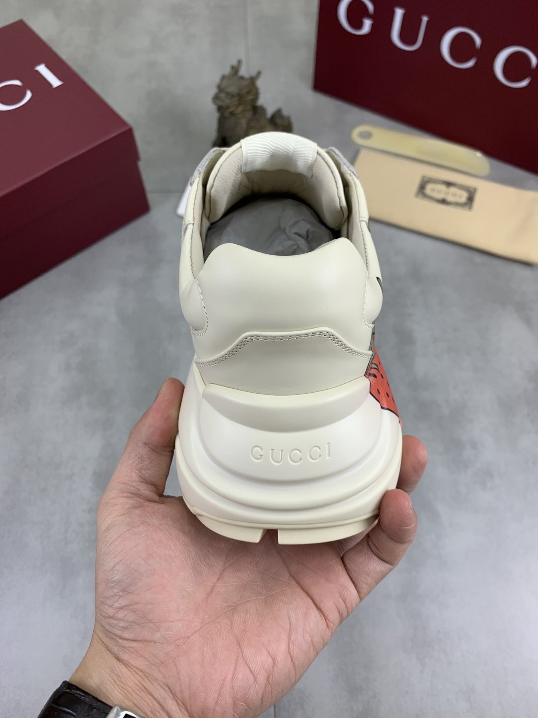 Gucci Strawberry Graphic Chunky Sneakers — back