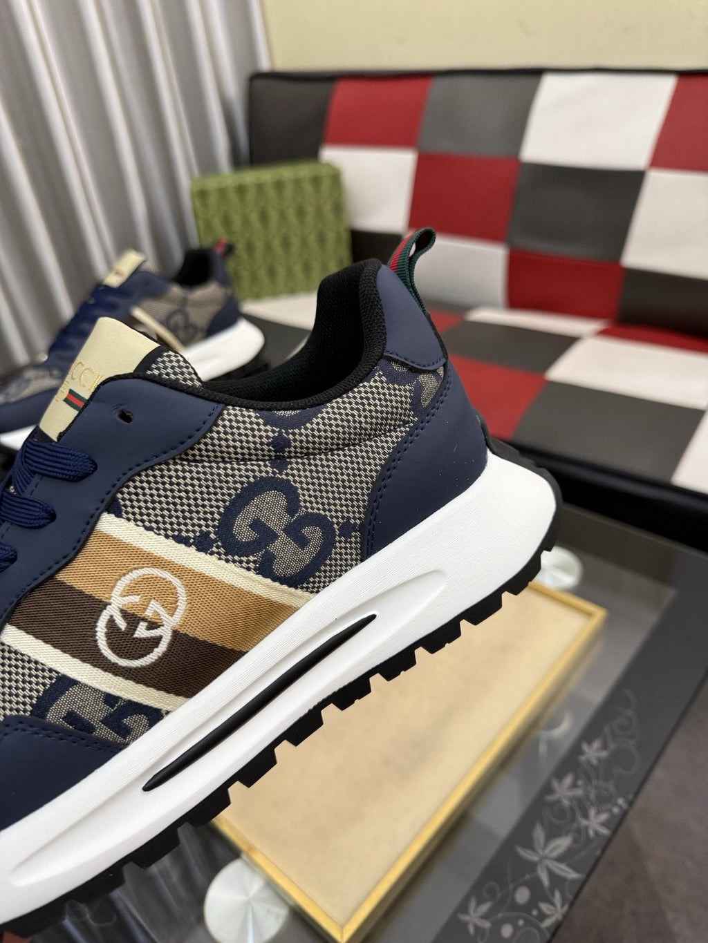 Gucci Patterned Low-Top Sneakers — side