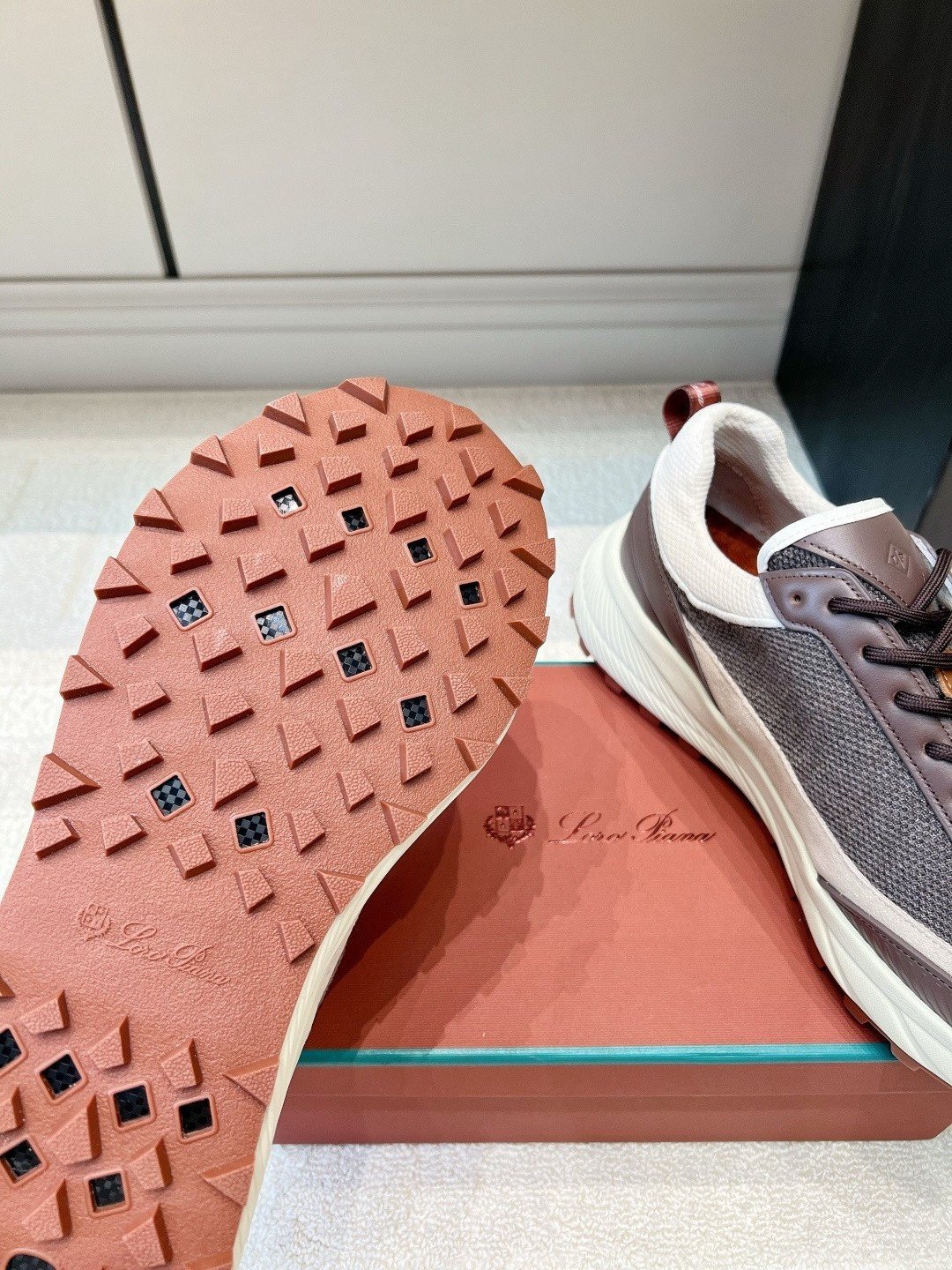 Loro Piana Paneled Low-Top Sneakers — detail
