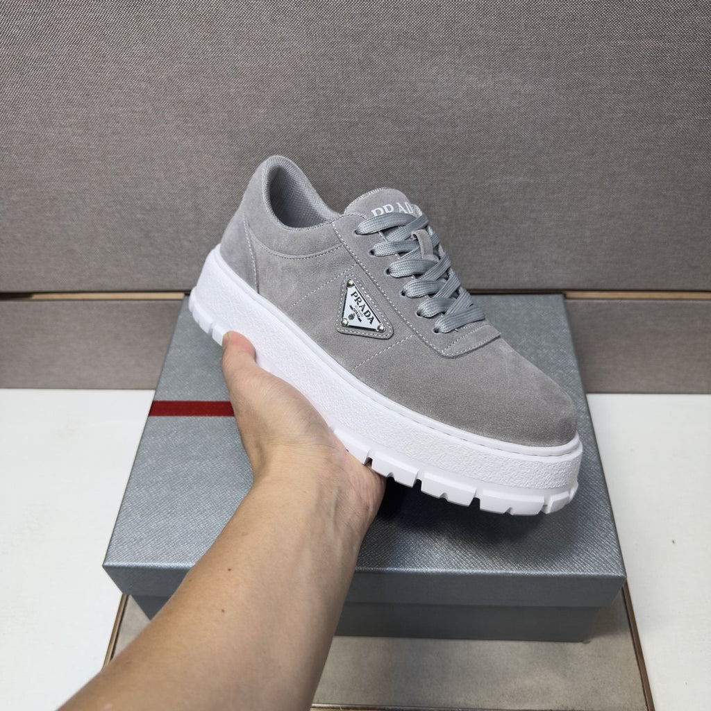 Prada Men's Paneled Chunky-Sole Sneakers — model
