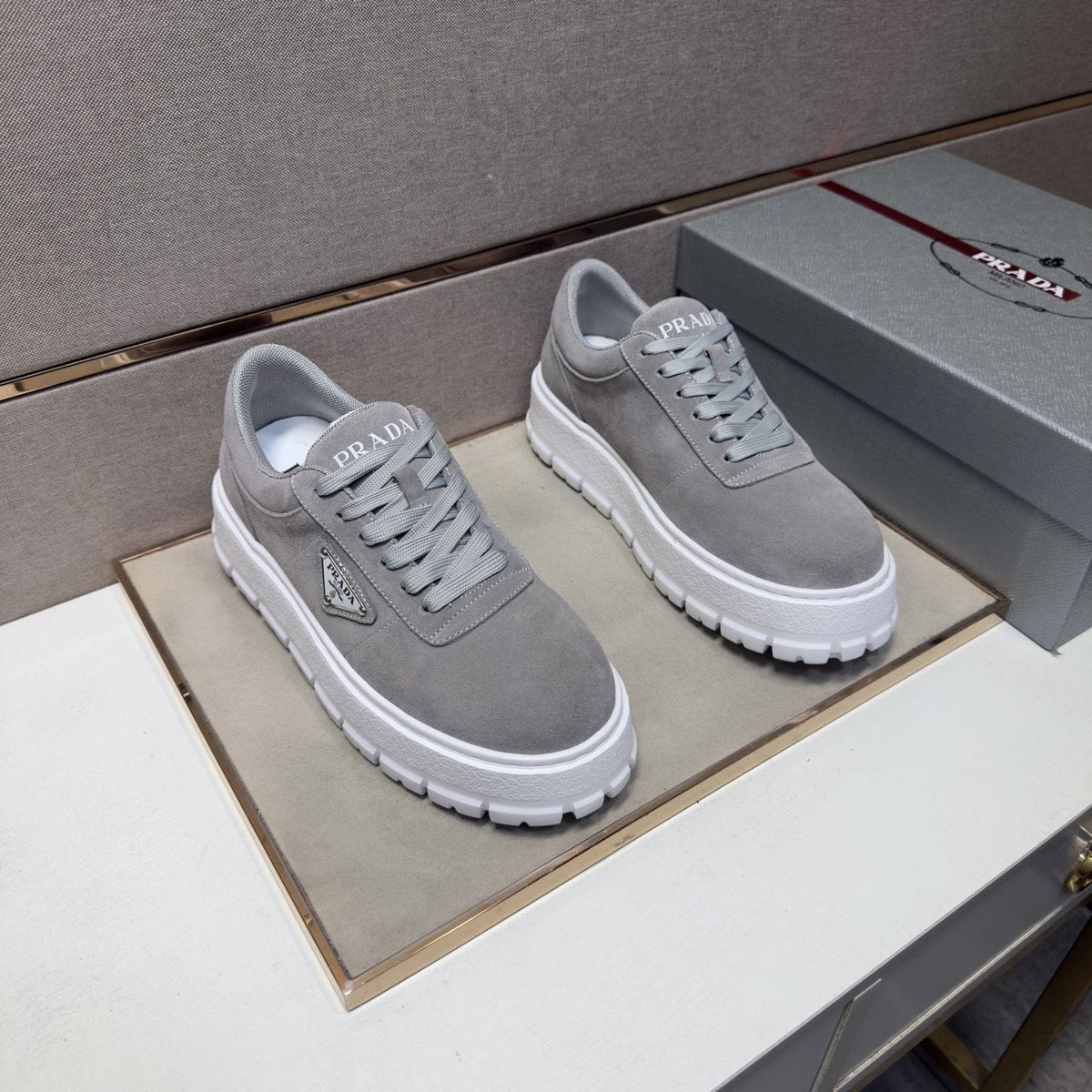 Prada Men's Paneled Chunky-Sole Sneakers — front