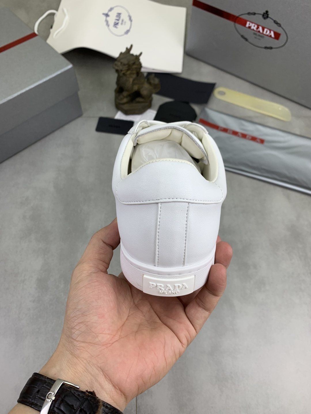 Prada Paneled Low-Top Sneakers — back