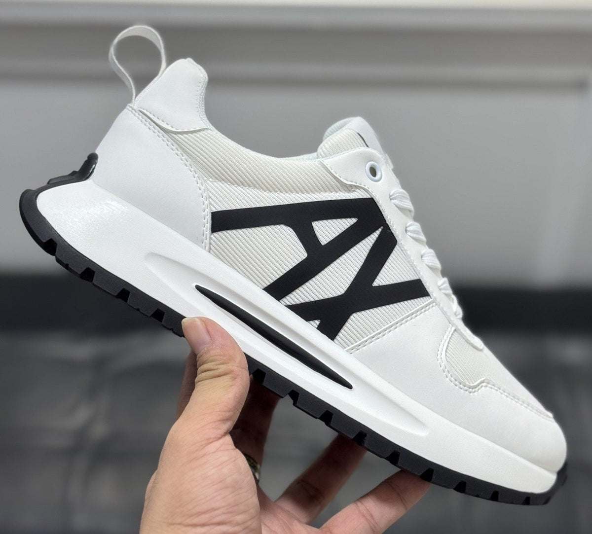 Armani Men's Graphic Side Lace-Up Sneakers — hero