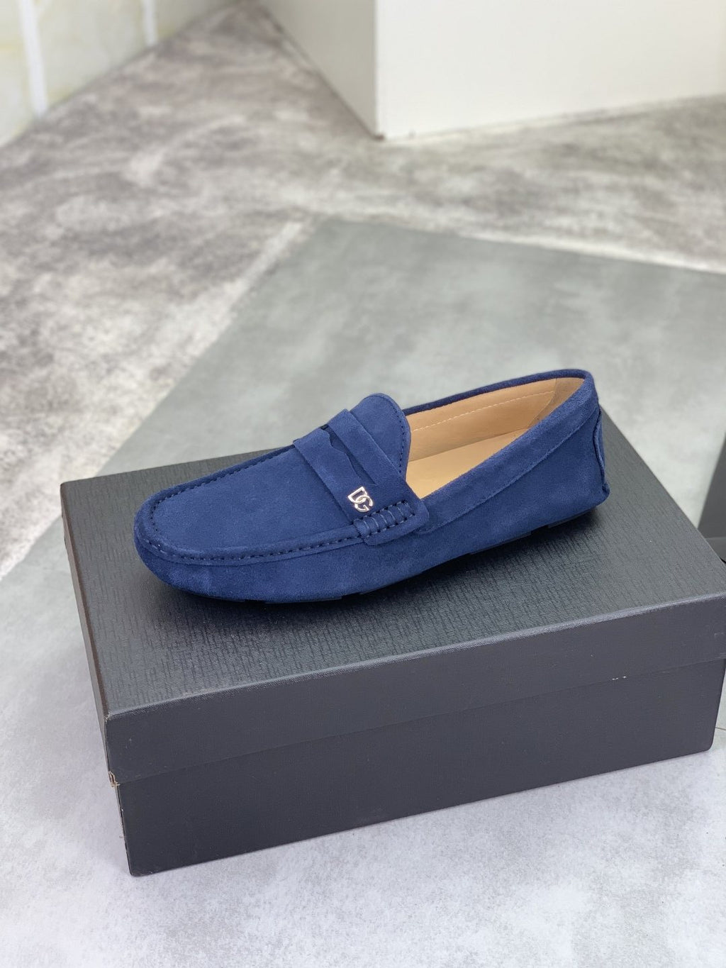 Dolce & Gabbana Men's Stitched-Toe Driving Loafers — side