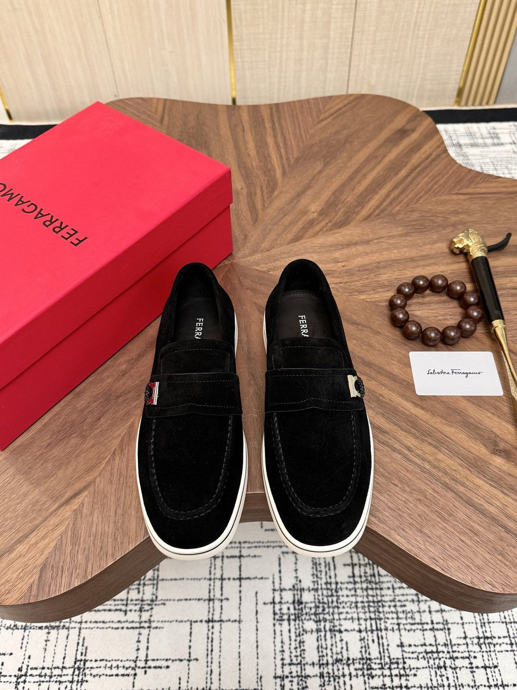 Salvatore Ferragamo Men's Textured Slip-On Loafers — front