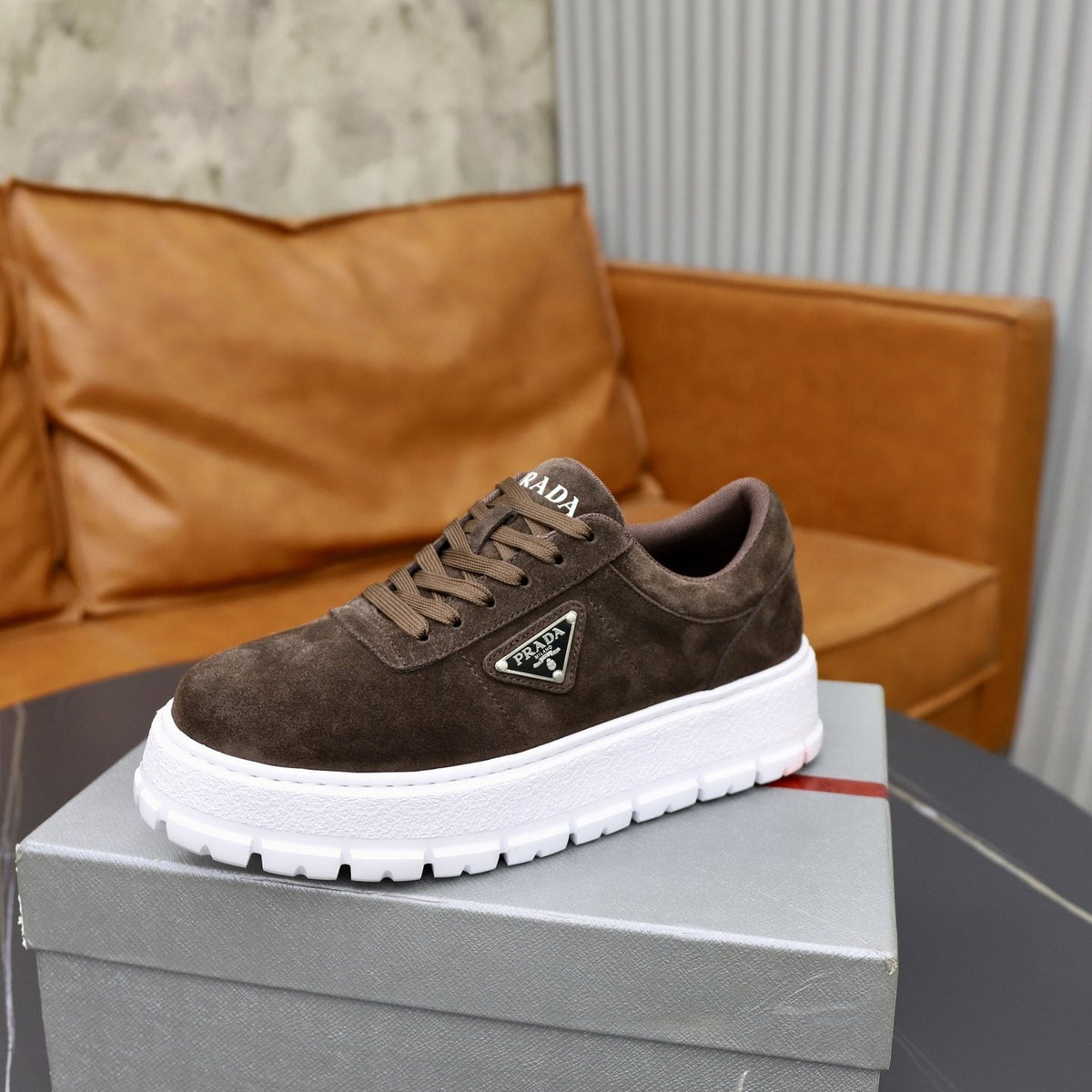 Prada Paneled Chunky-Sole Sneakers — side