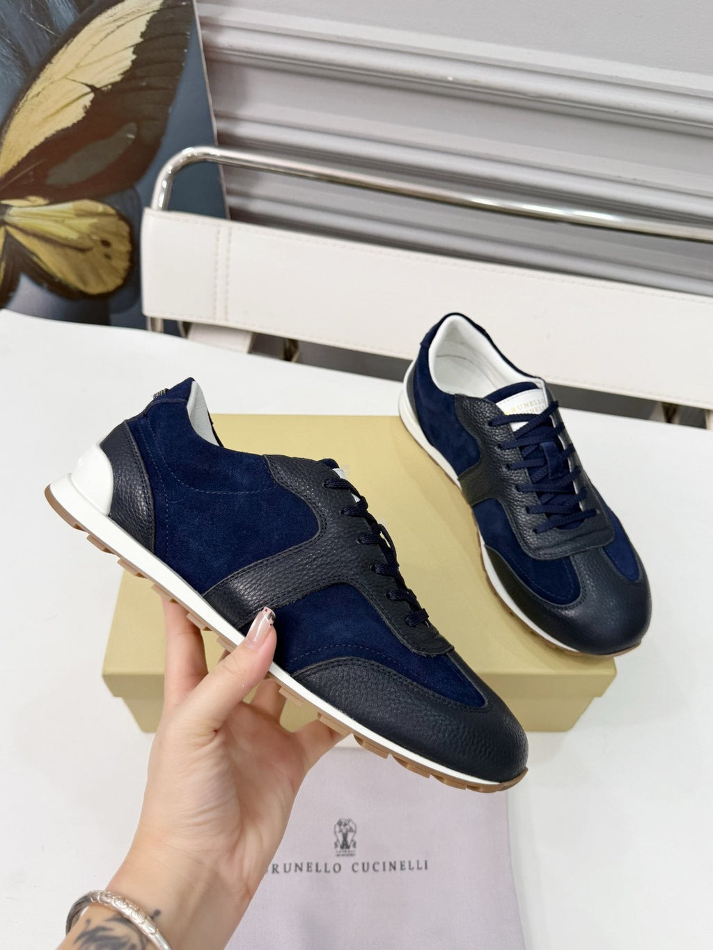 Brunello Cucinelli Paneled Low-Top Sneakers — model