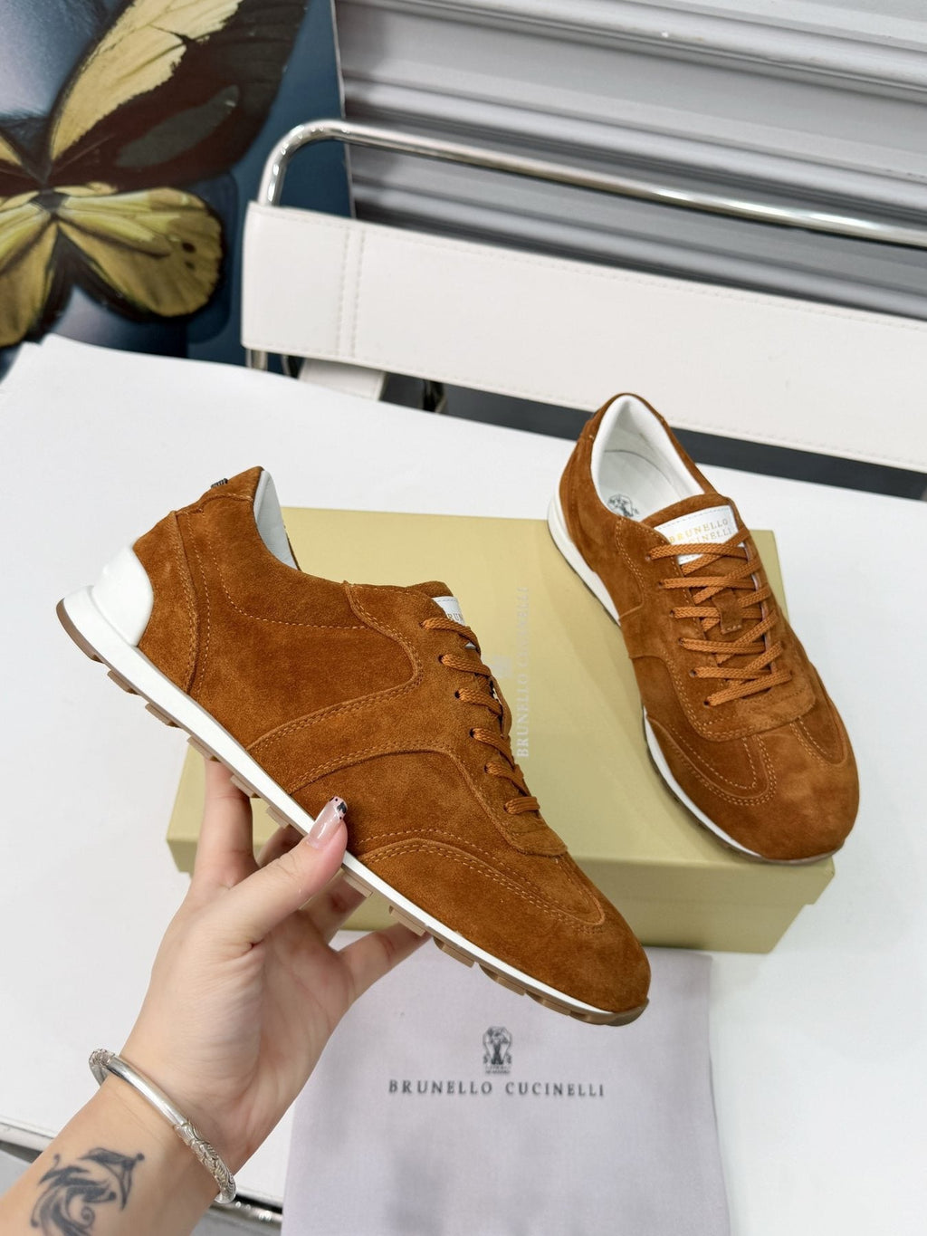Brunello Cucinelli Paneled Low-Top Sneakers — model