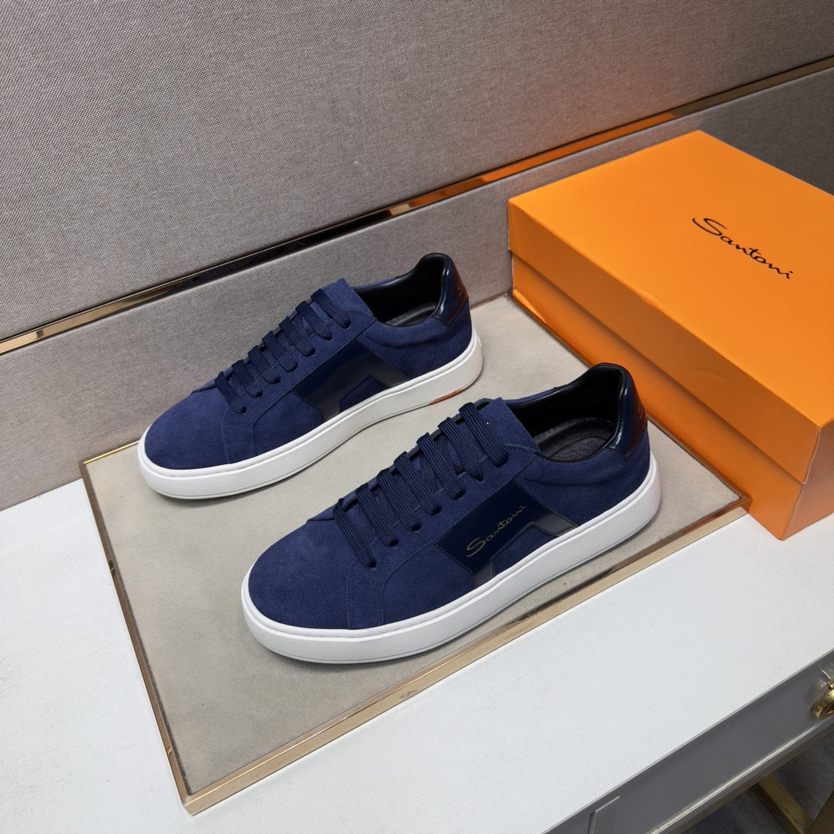 Santoni Paneled Low-Top Sneakers — front