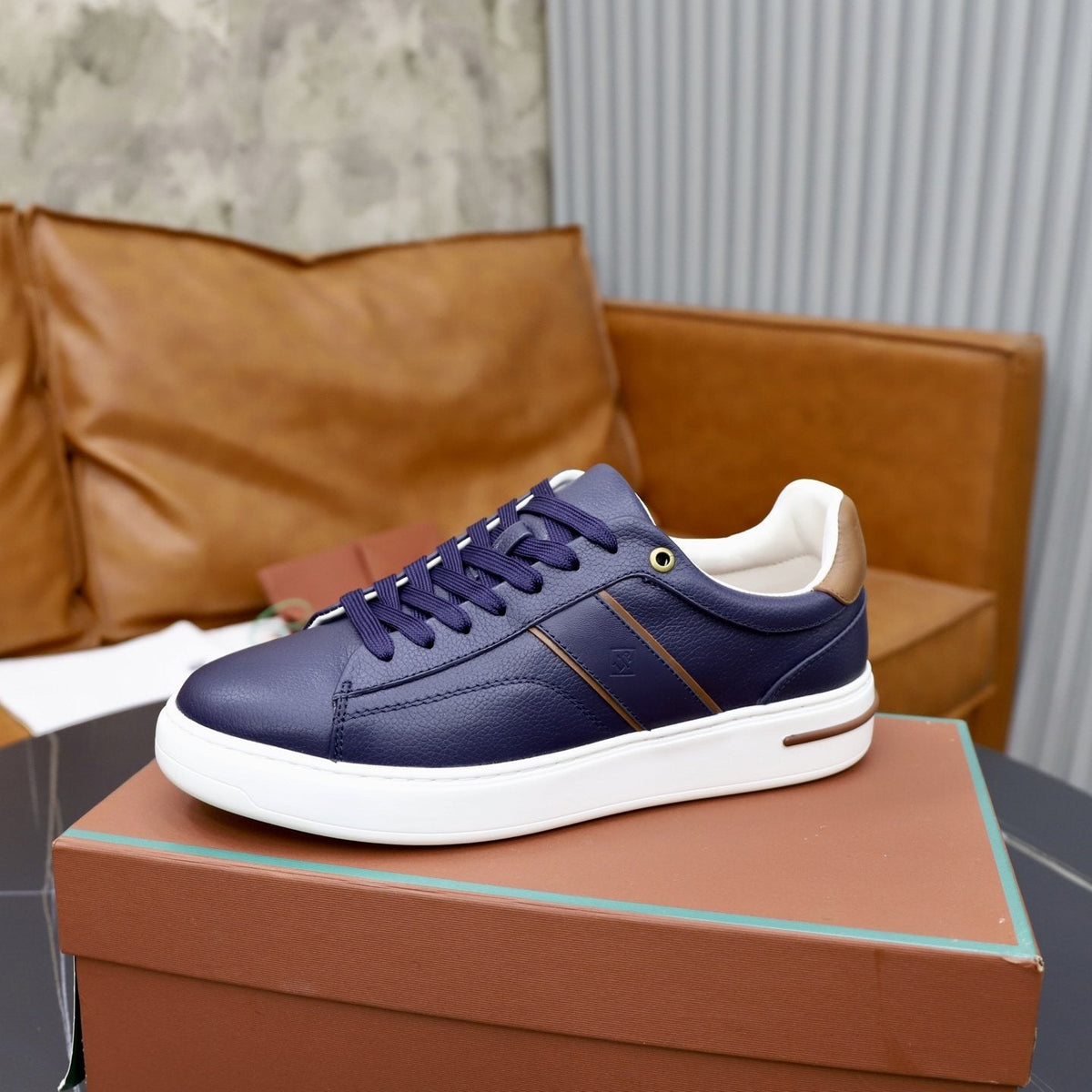 Loro Piana Week End Walk Lace-Up Sneakers — side