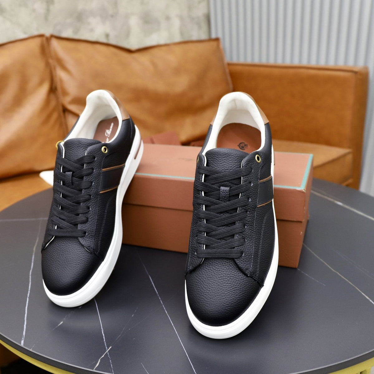Loro Piana Week End Walk Lace-Up Sneakers — front
