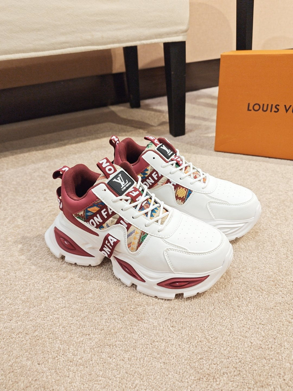 Louis Vuitton Paneled Chunky Sole Sneakers — front