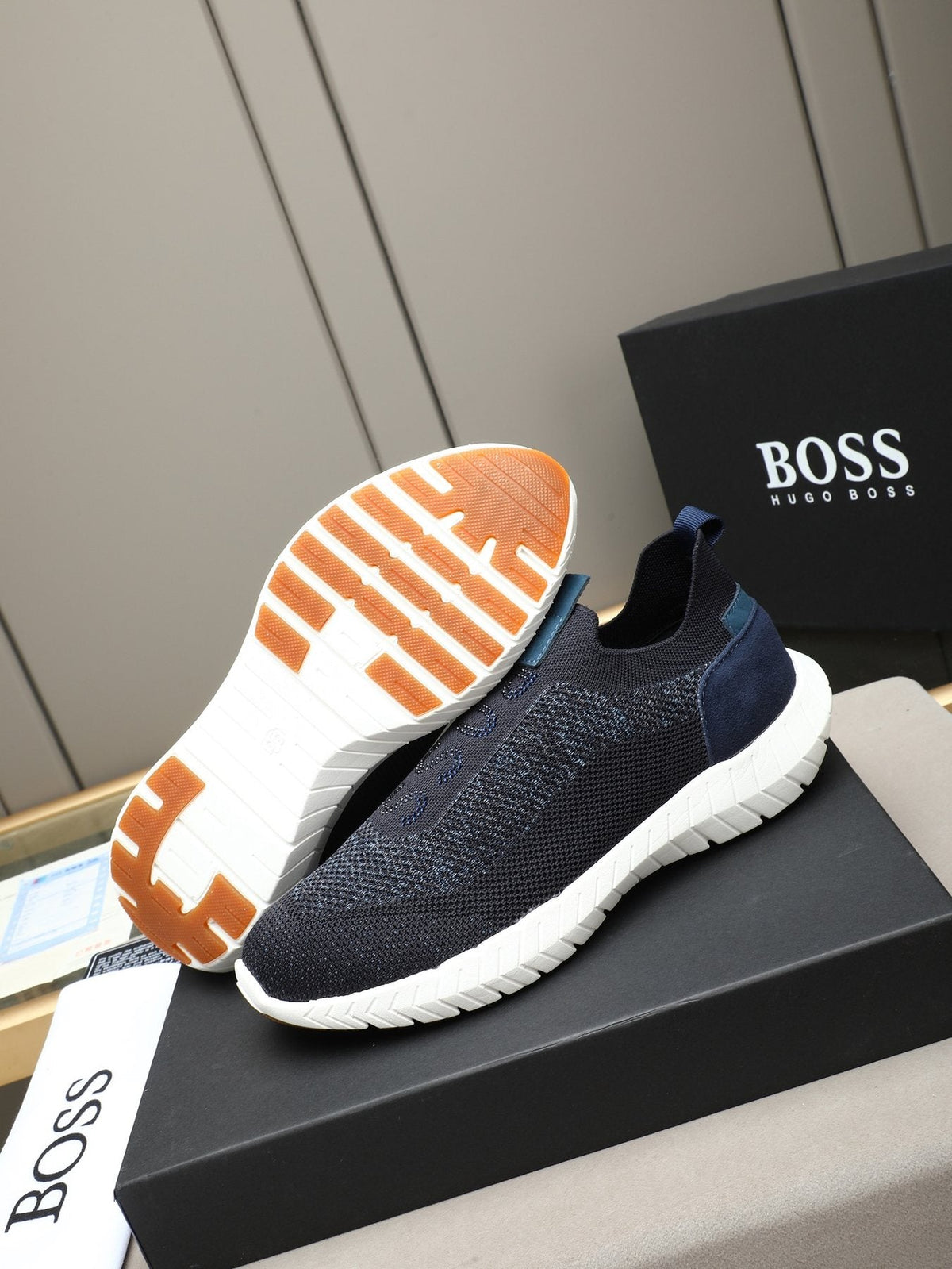Hugo Boss Textured Slip-On Sneakers — side
