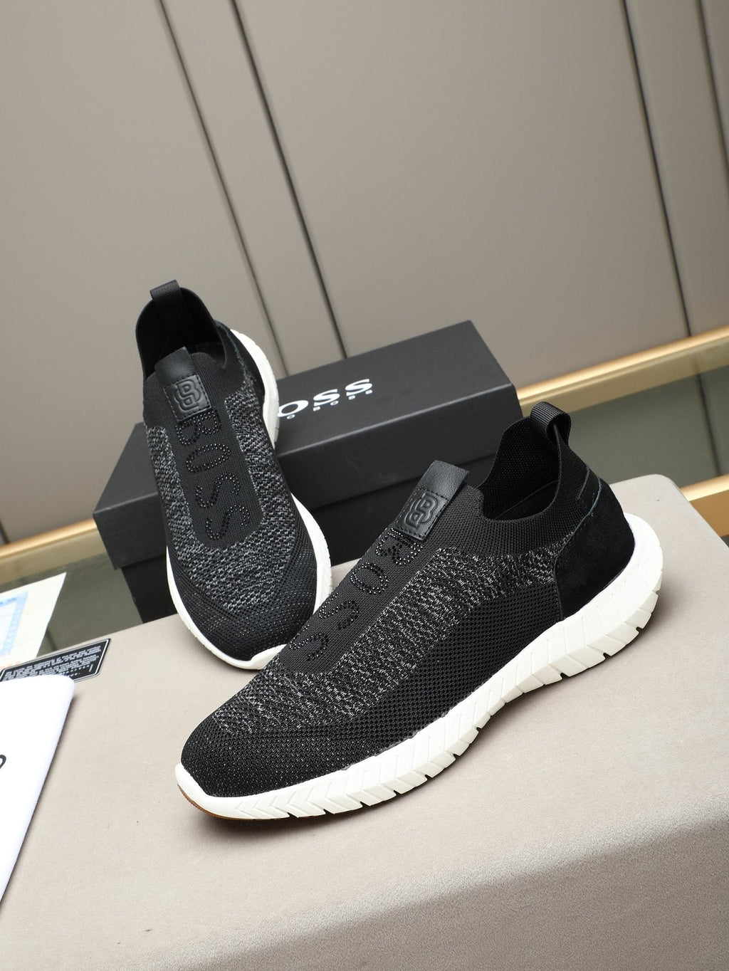 Hugo Boss Textured Slip-On Sneakers — model