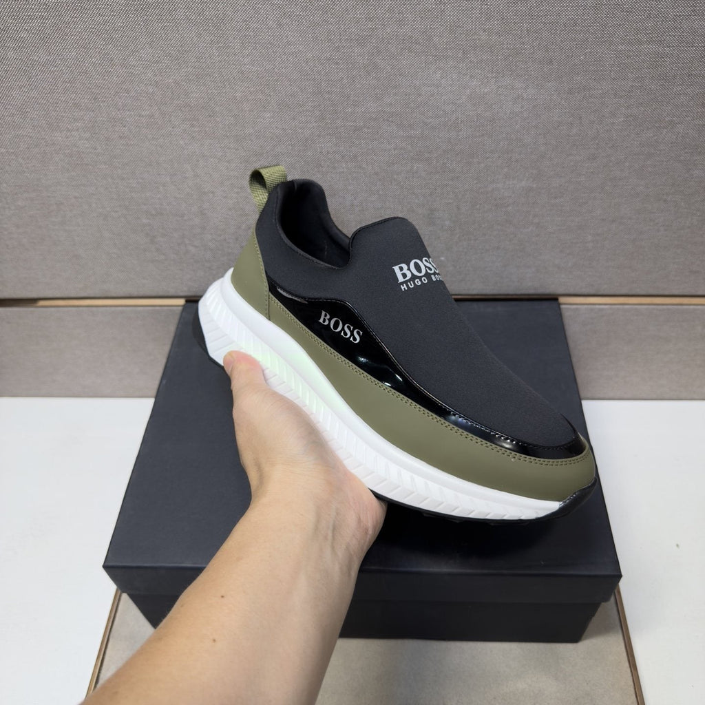 BOSS Men's Contrast-Trim Slip-On Sneakers — model