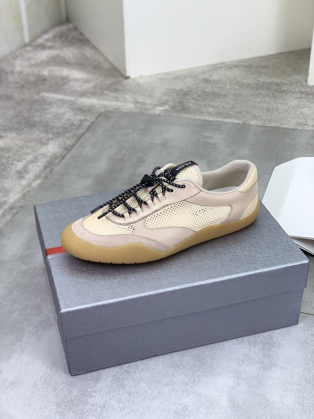 Prada Paneled Low-Top Sneakers — side