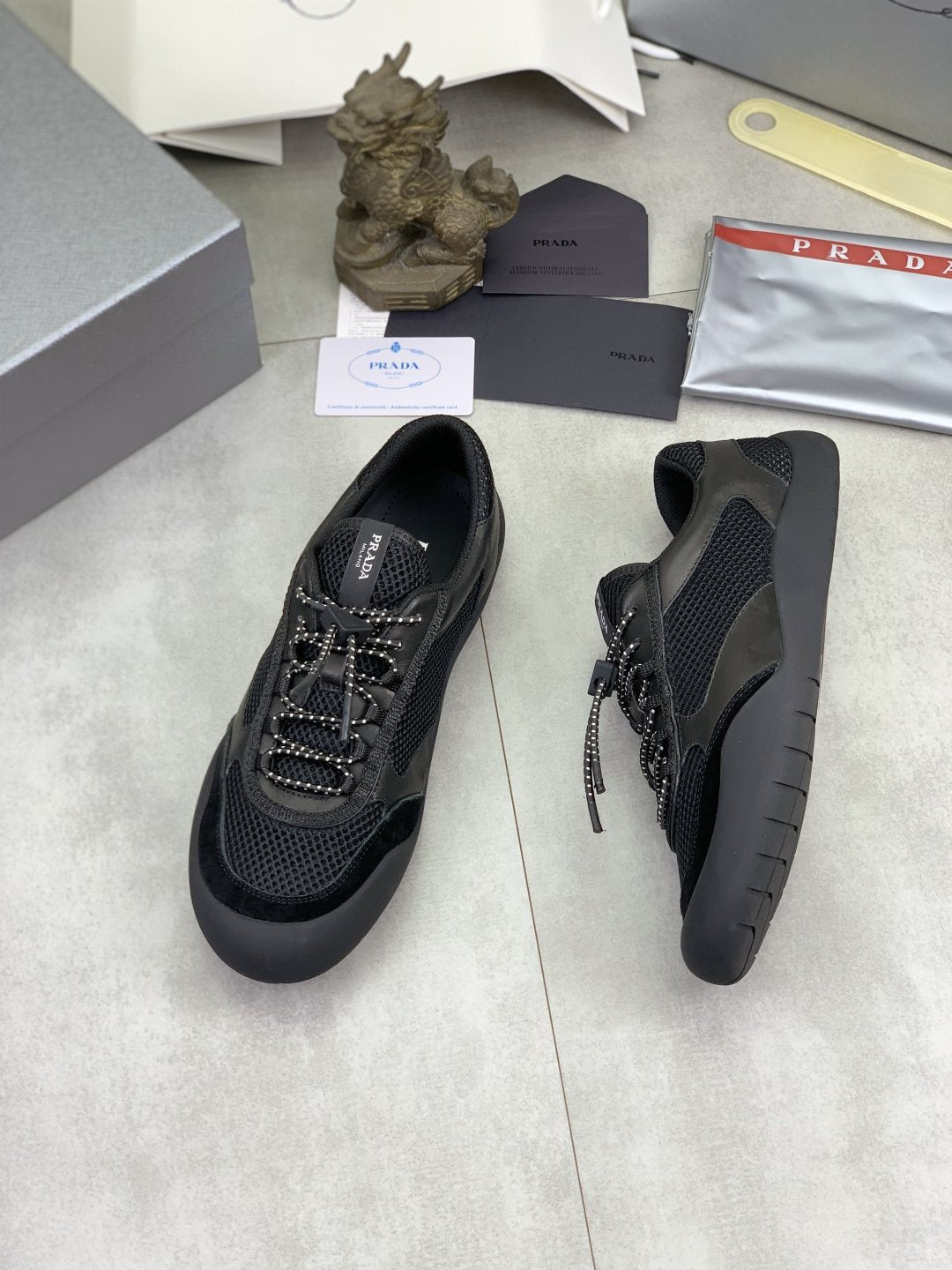 Prada Paneled Low-Top Sneakers — front