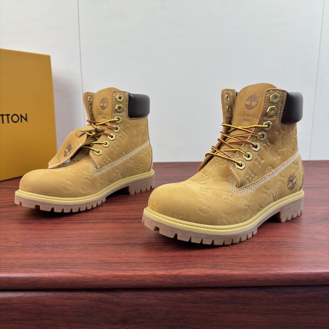 Men's Embossed Lace-Up Work Boots — front