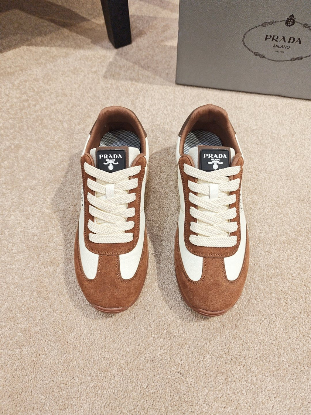 Prada Paneled Low-Top Sneakers — front
