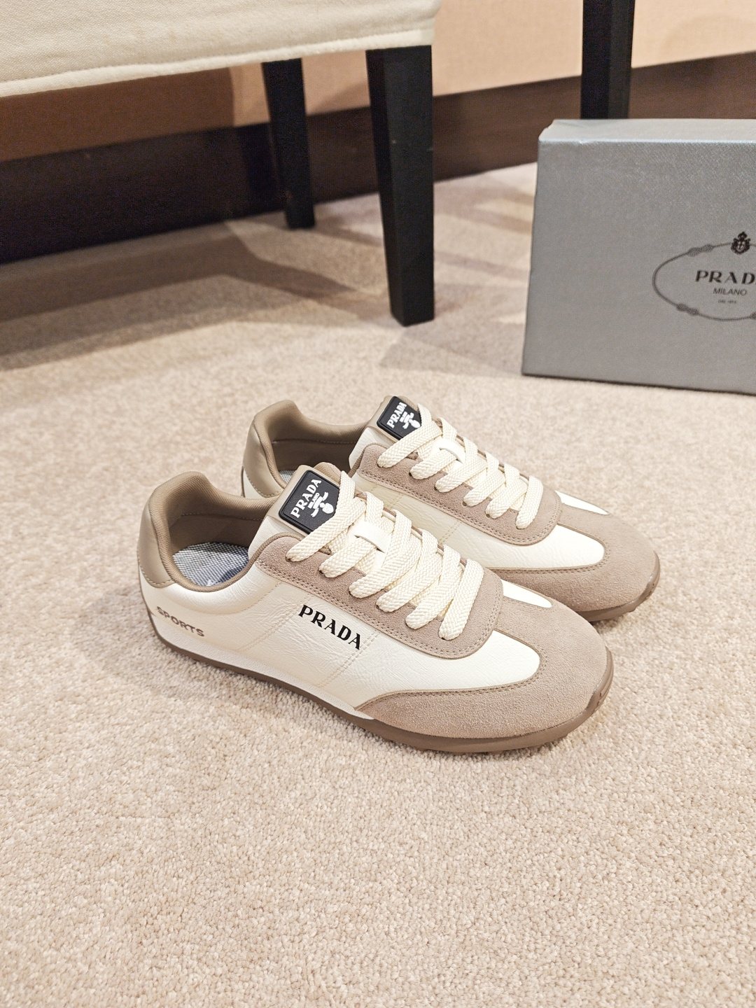 Prada Paneled Low-Top Sneakers — front