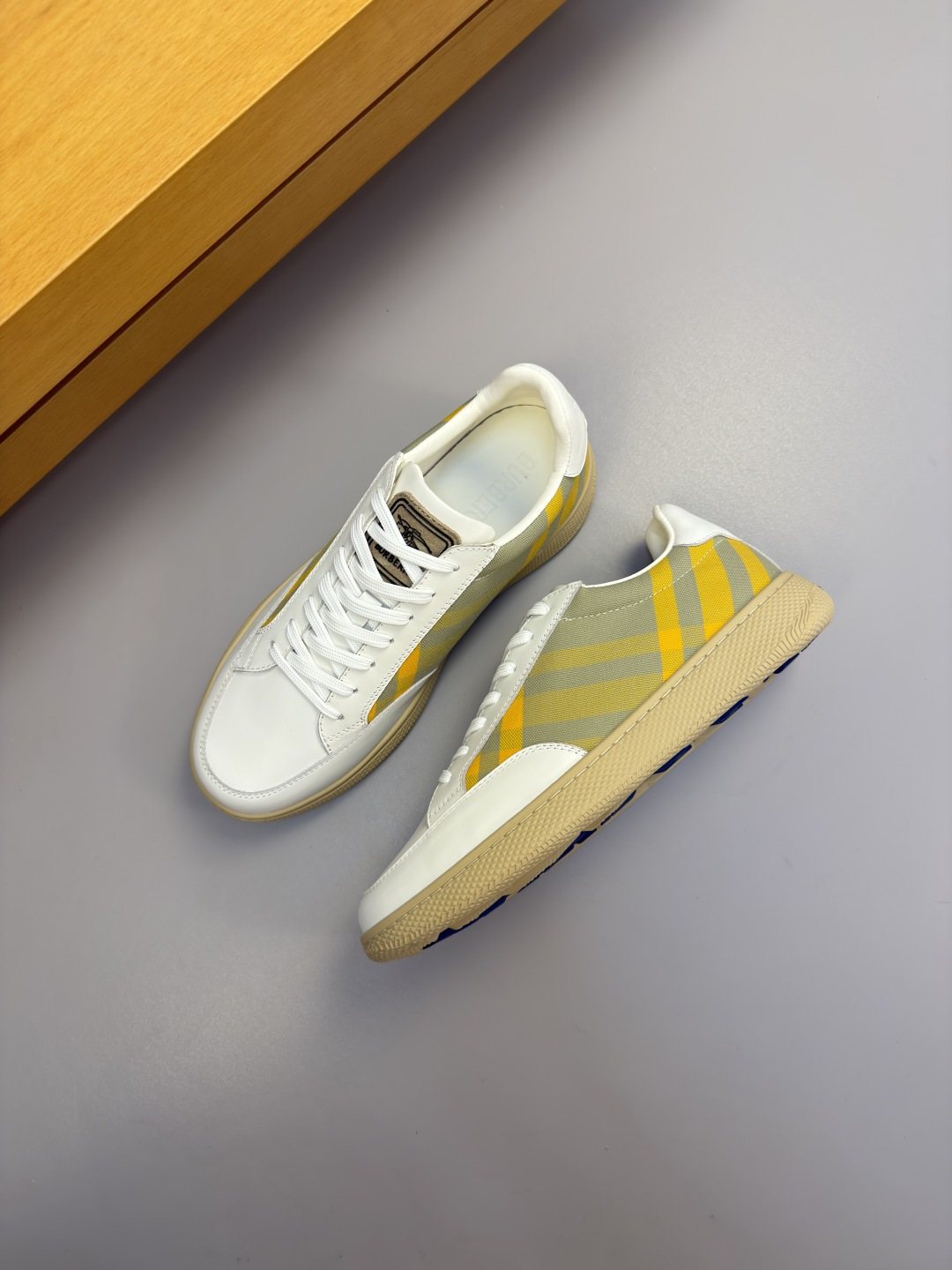 Burberry Check-Panel Low-Top Sneakers — side