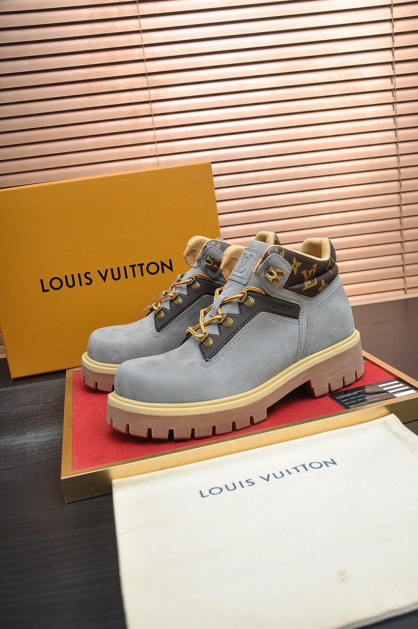 Louis Vuitton Lace-Up Lug-Sole High-Top Boots — hero