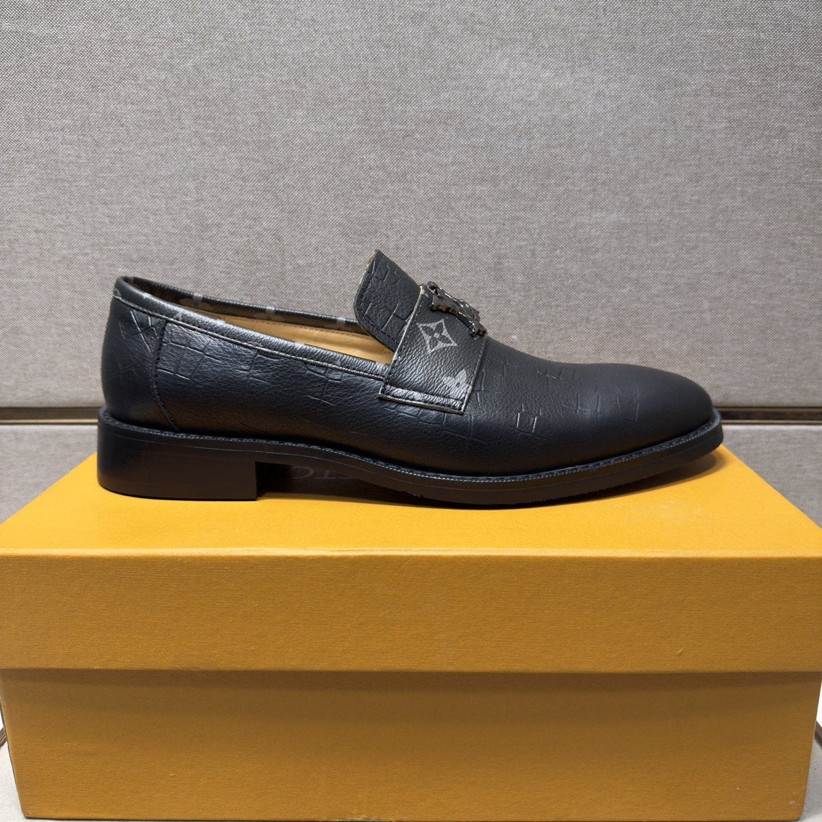 Louis Vuitton Men's Patterned-Strap Loafers — side