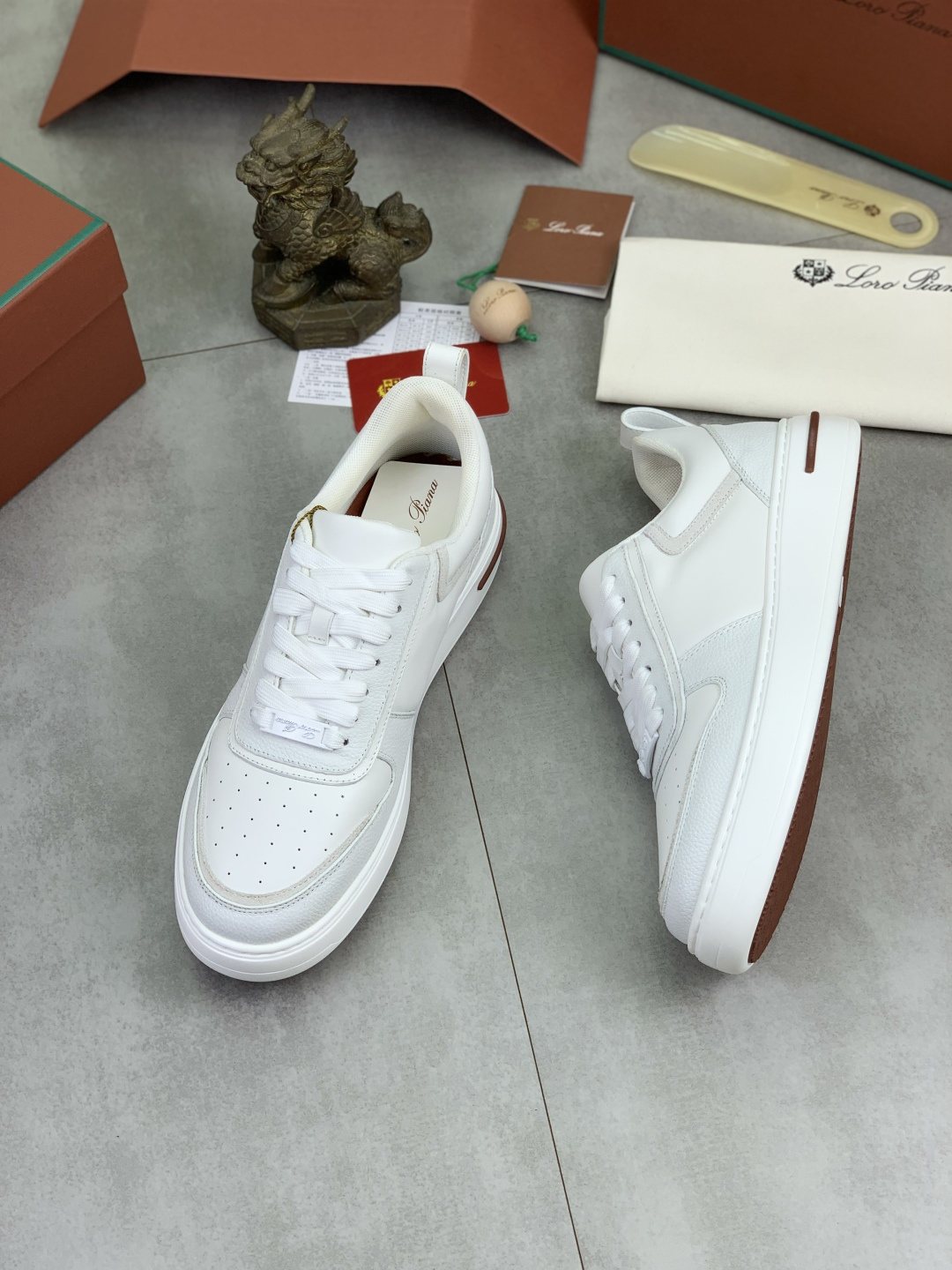 Loro Piana Paneled Low-Top Sneakers — front
