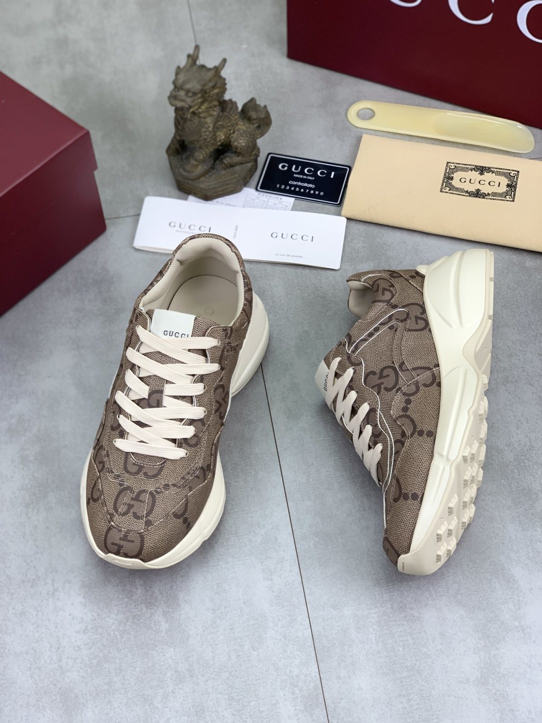 Gucci Patterned Chunky Sneakers — front