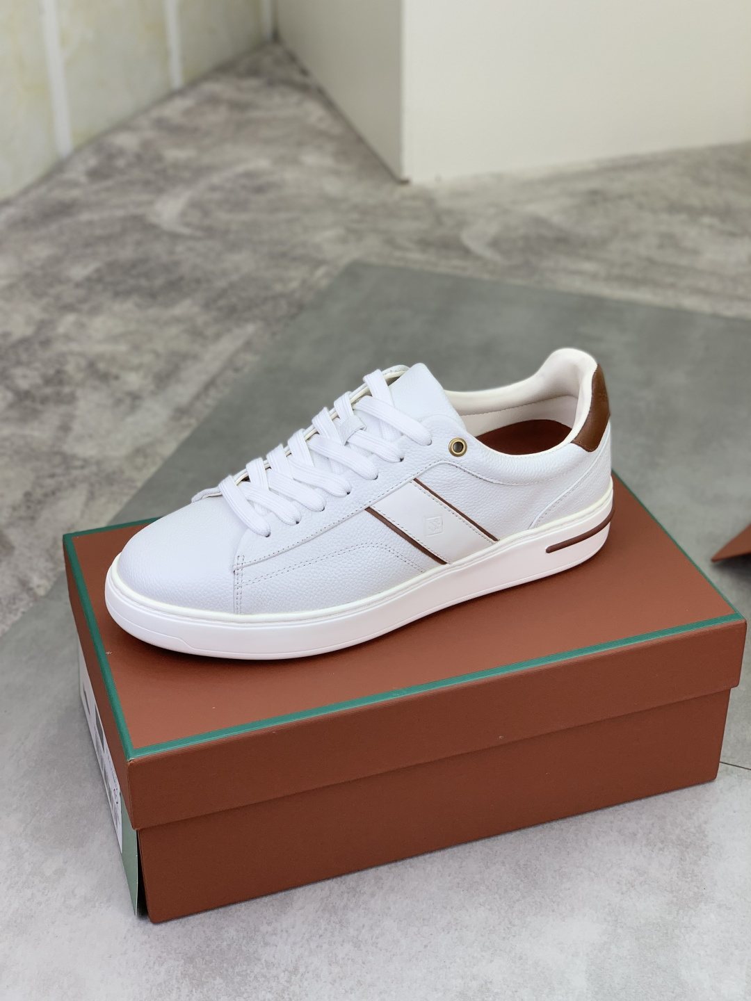Loro Piana Contrast-Trim Low-Top Sneakers — side