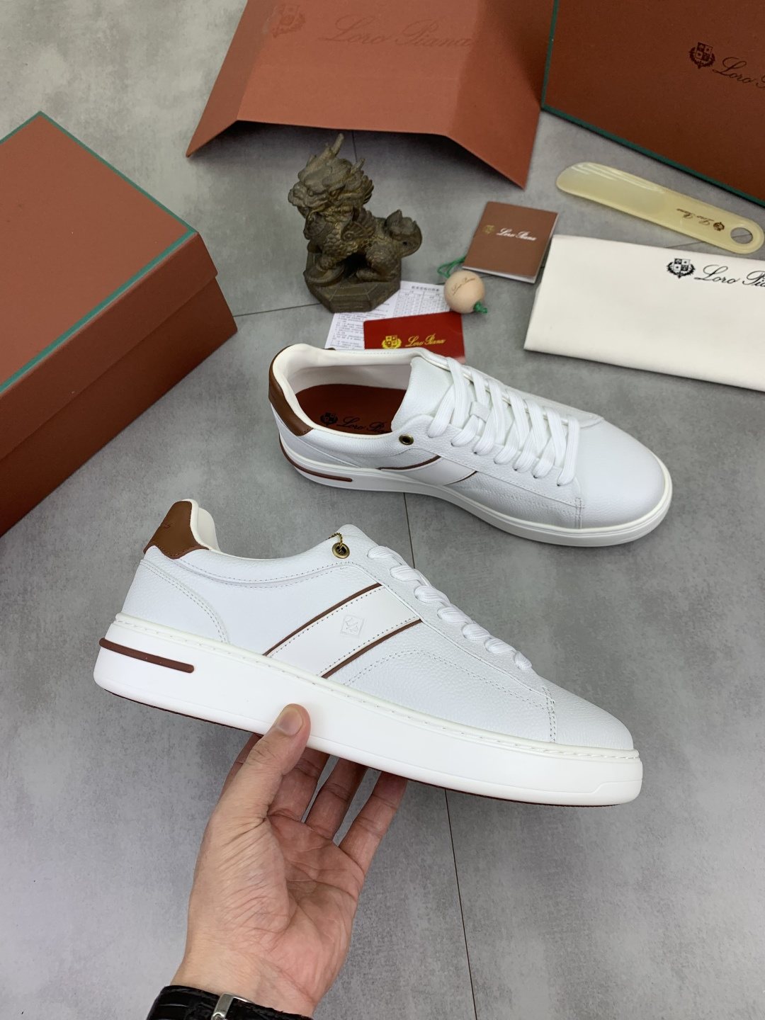 Loro Piana Contrast-Trim Low-Top Sneakers — model
