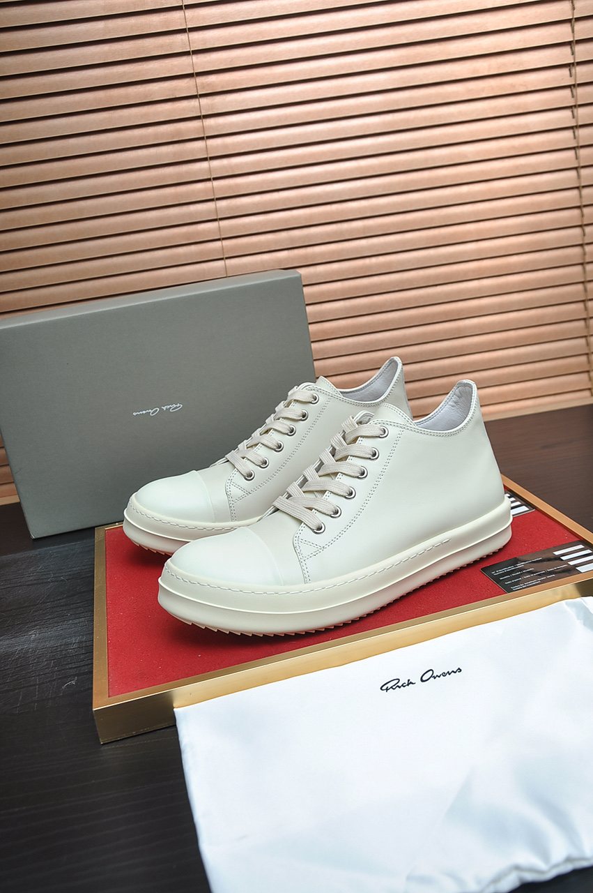 Rick Owens Geometric Seam Platform Low-Top Sneakers — front