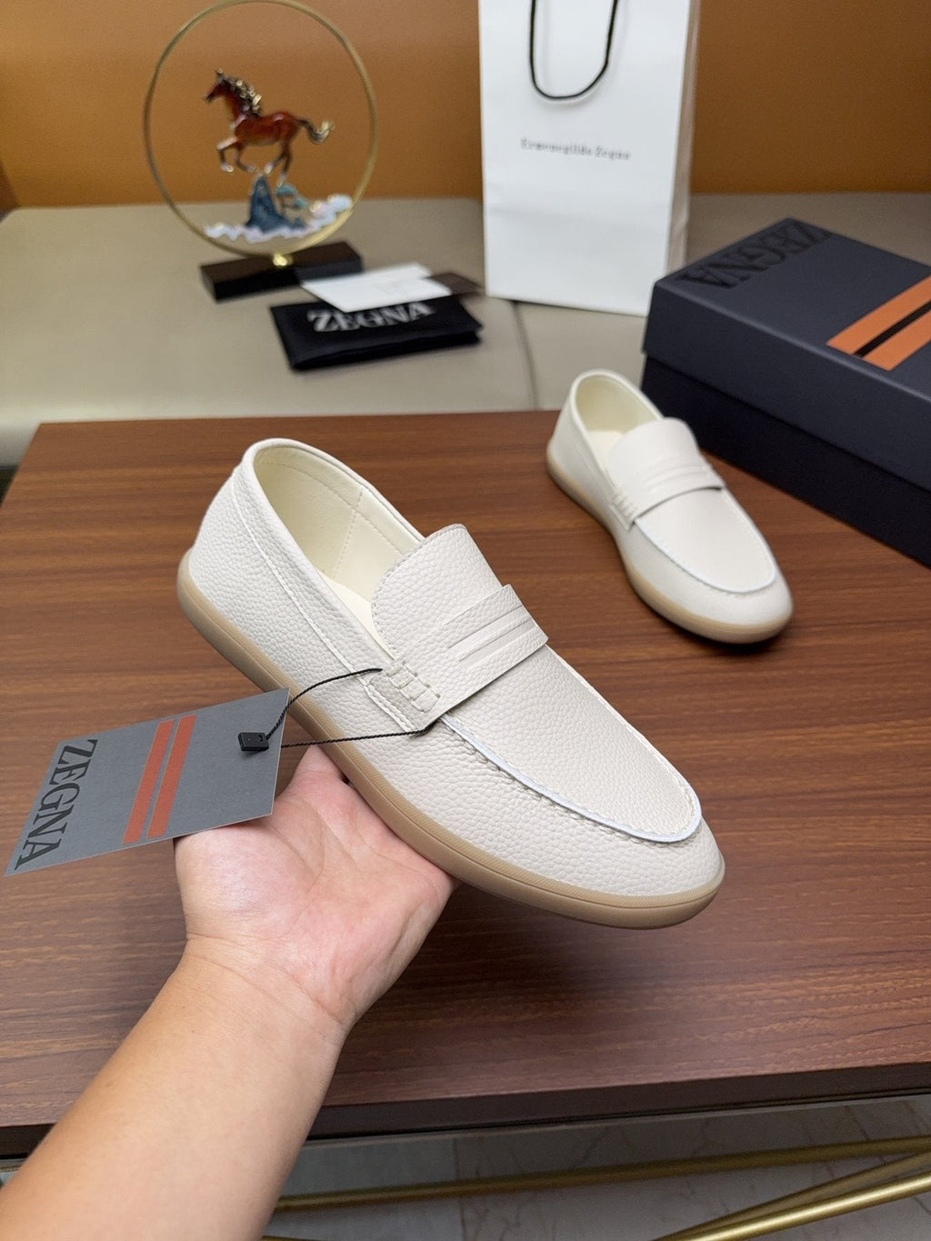 Zegna Men's Textured Slip-On Loafers — model