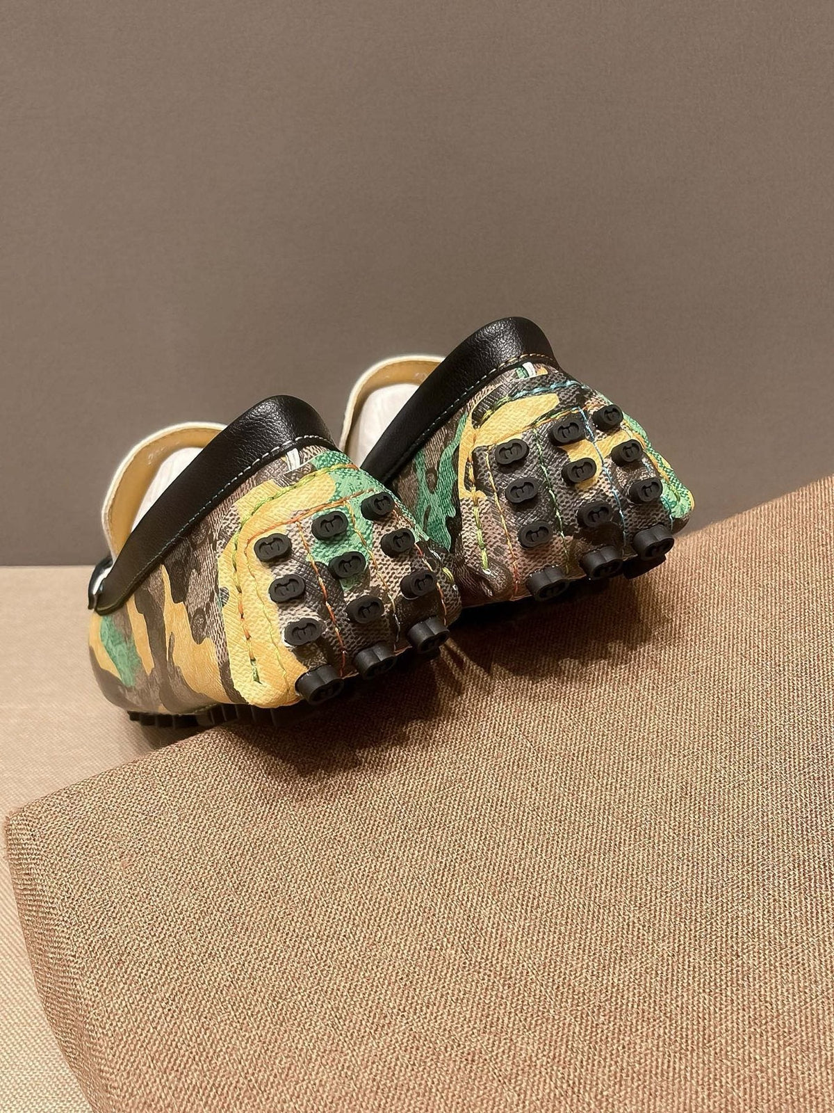Gucci Patterned Metal-Accent Loafers — back