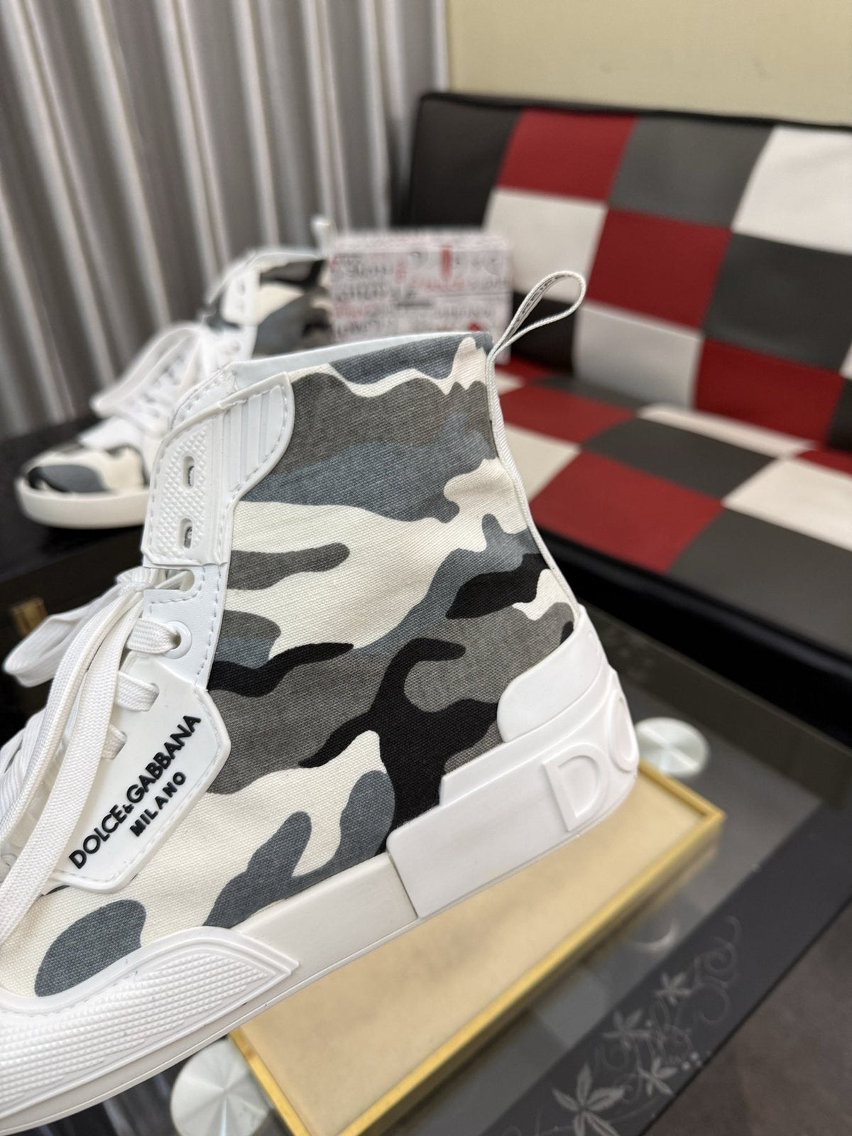 Dolce & Gabbana Paneled High-Top Sneakers — detail
