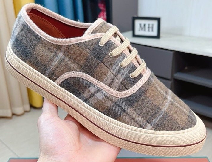 Loro Piana Contrast-Trim Low-Top Casual Shoes — front