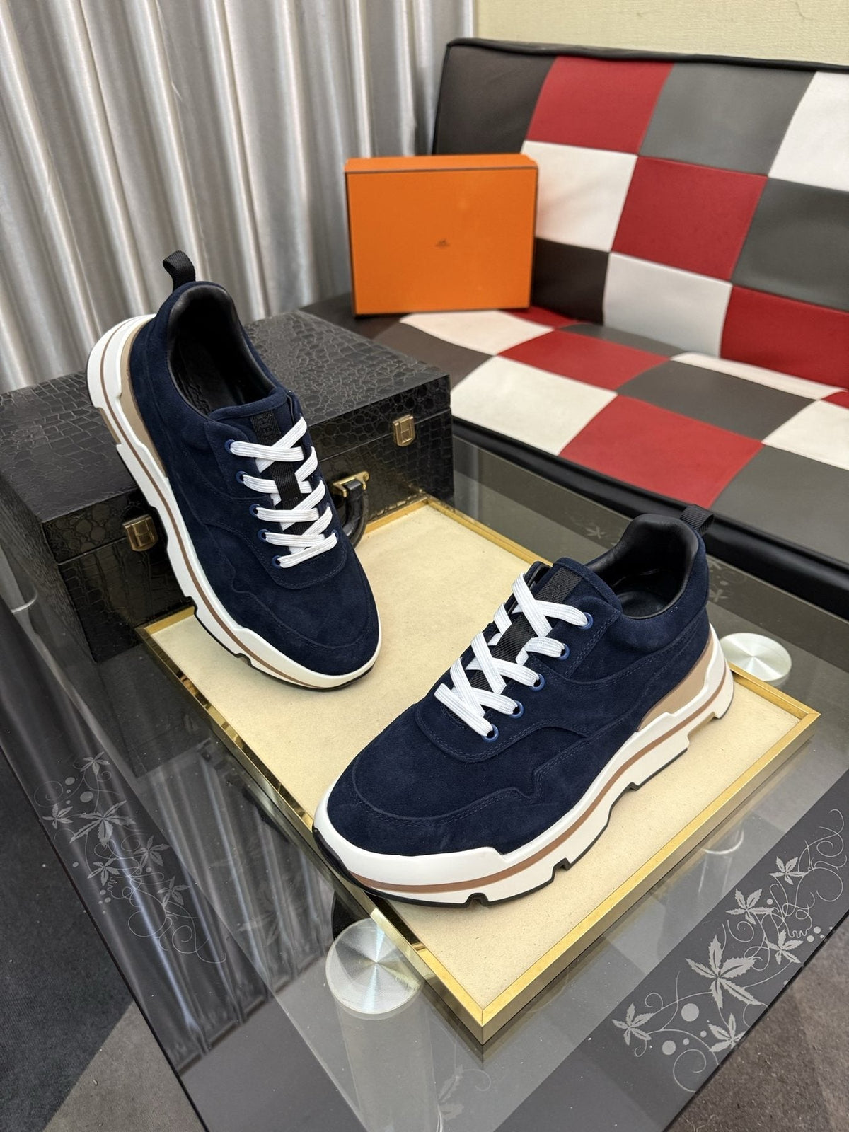 Hermès Layered-Sole Casual Sneakers — front
