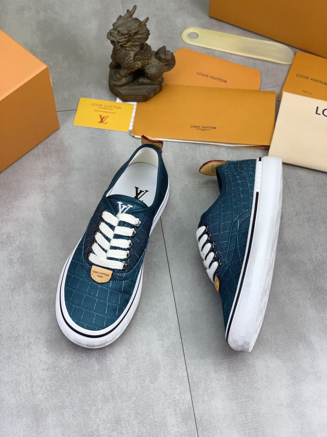 Louis Vuitton Textured Low-Top Sneakers — side