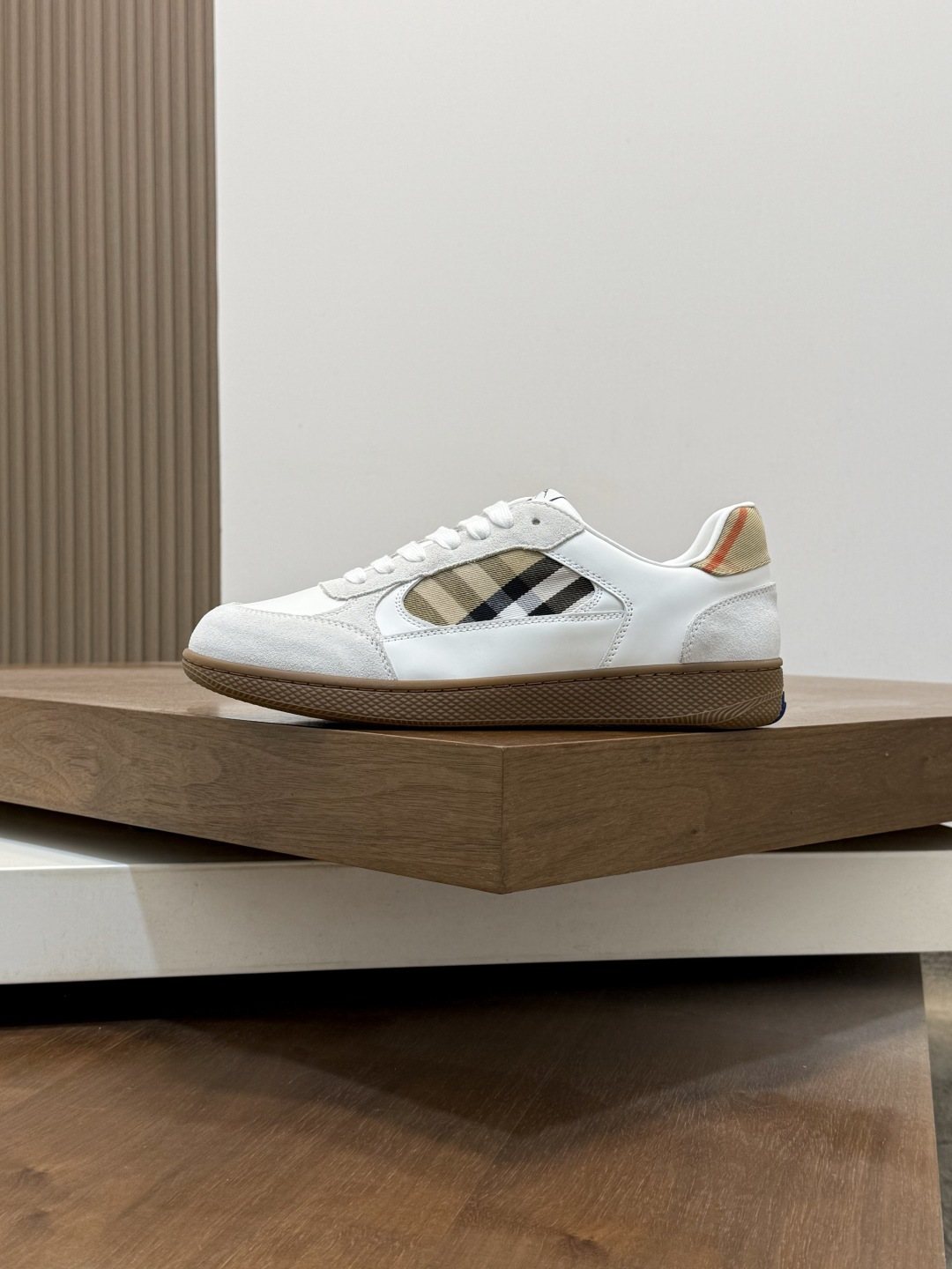 Burberry Check-Panel Low-Top Sneakers — side