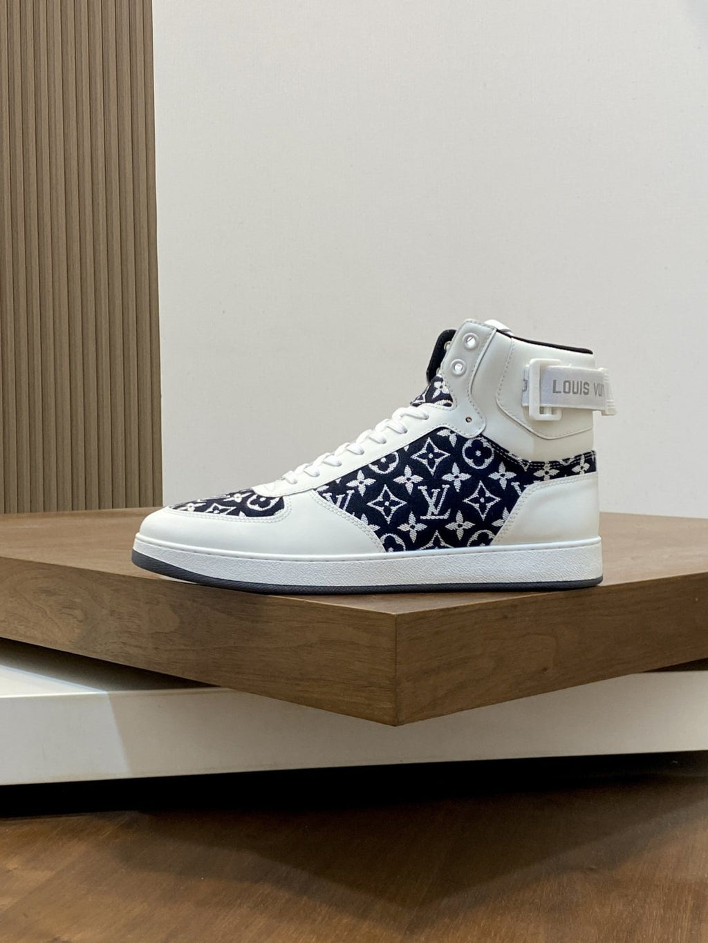 Louis Vuitton Rivoli Patterned High-Top Sneakers — side