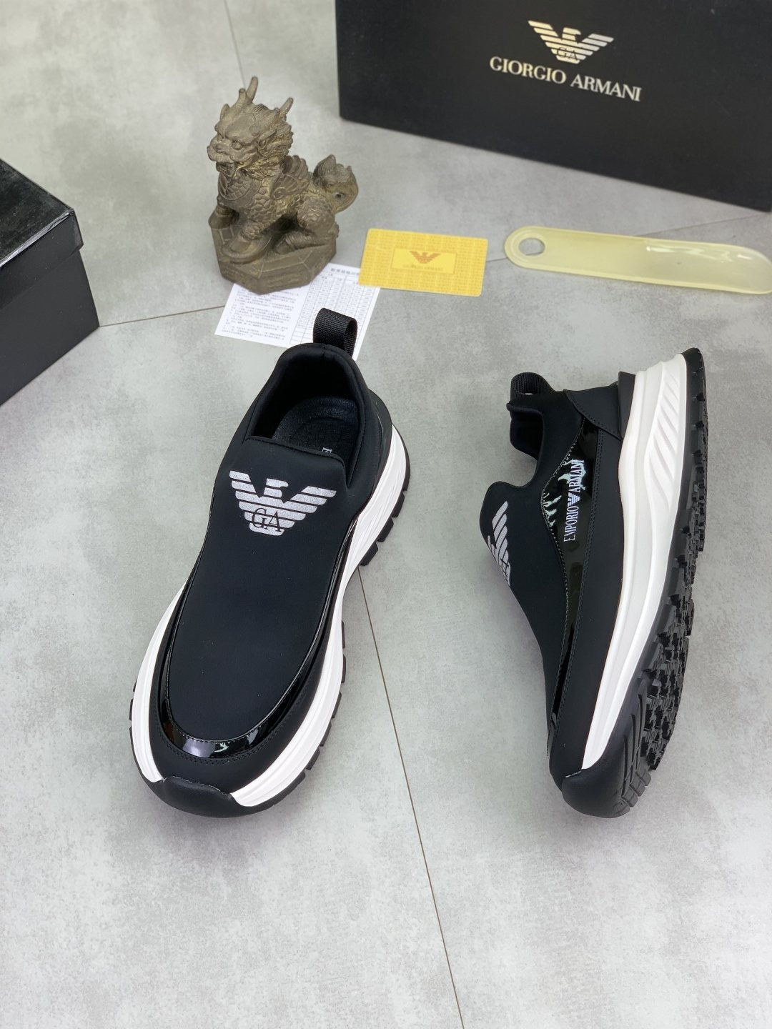 Giorgio Armani Contrast-Sole Slip-On Sneakers — front